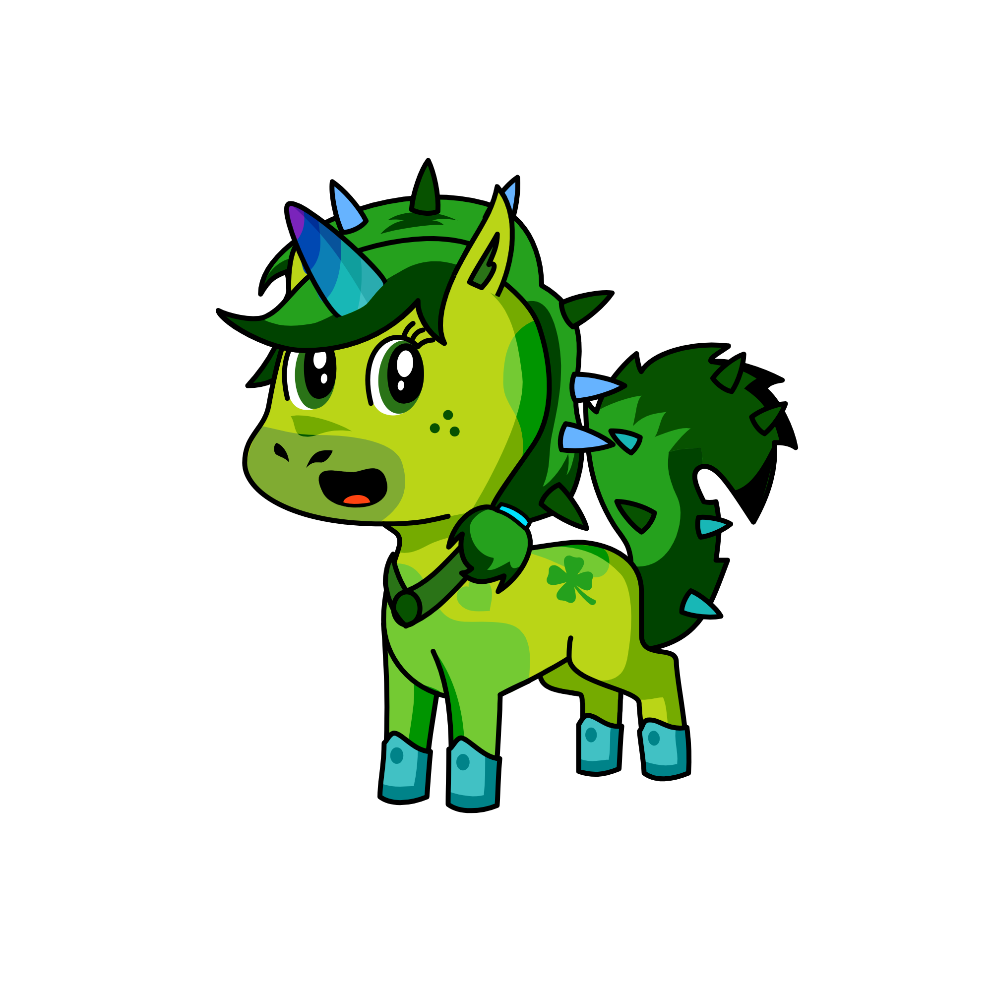 Blue Leaf, the unicorn