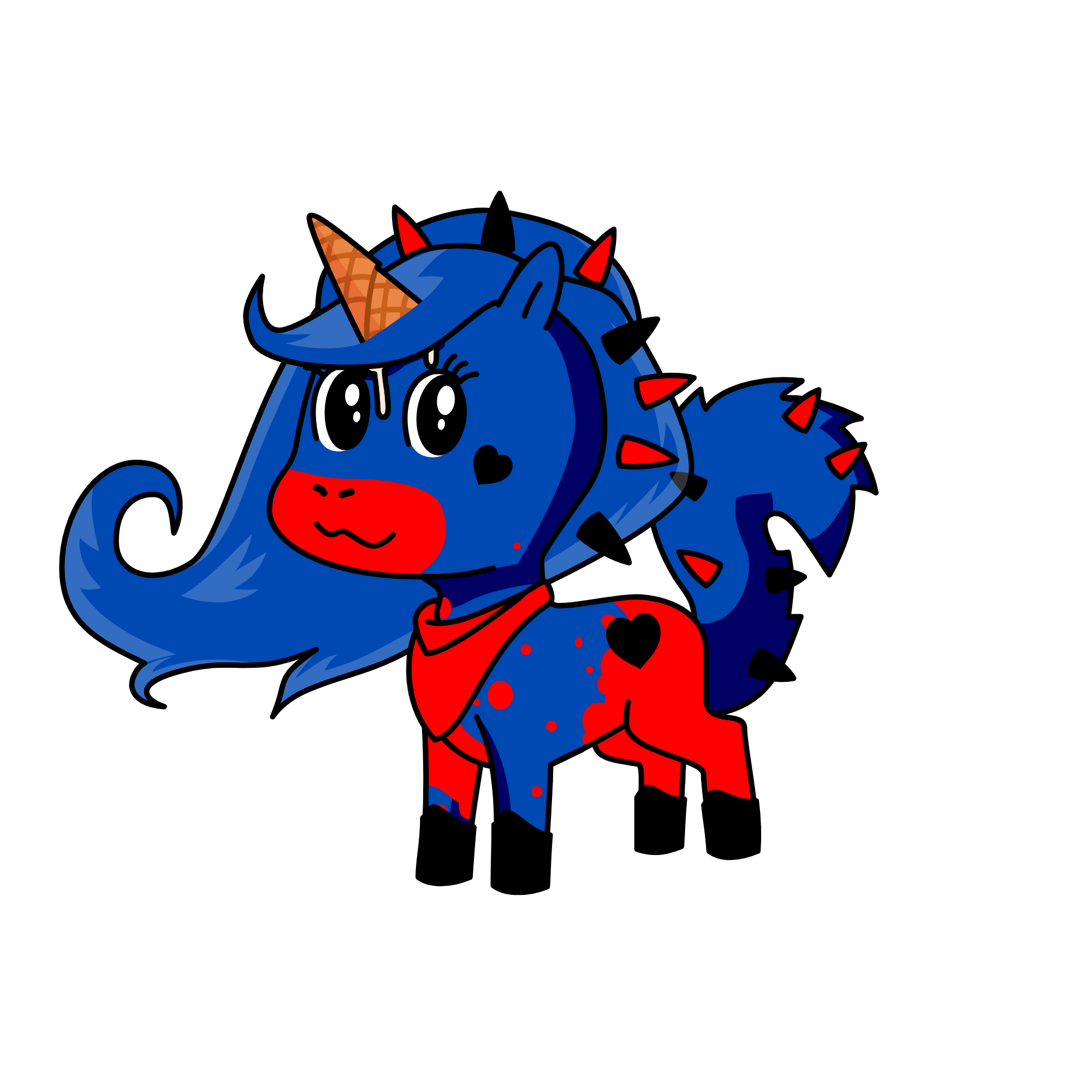 blue, the unicorn
