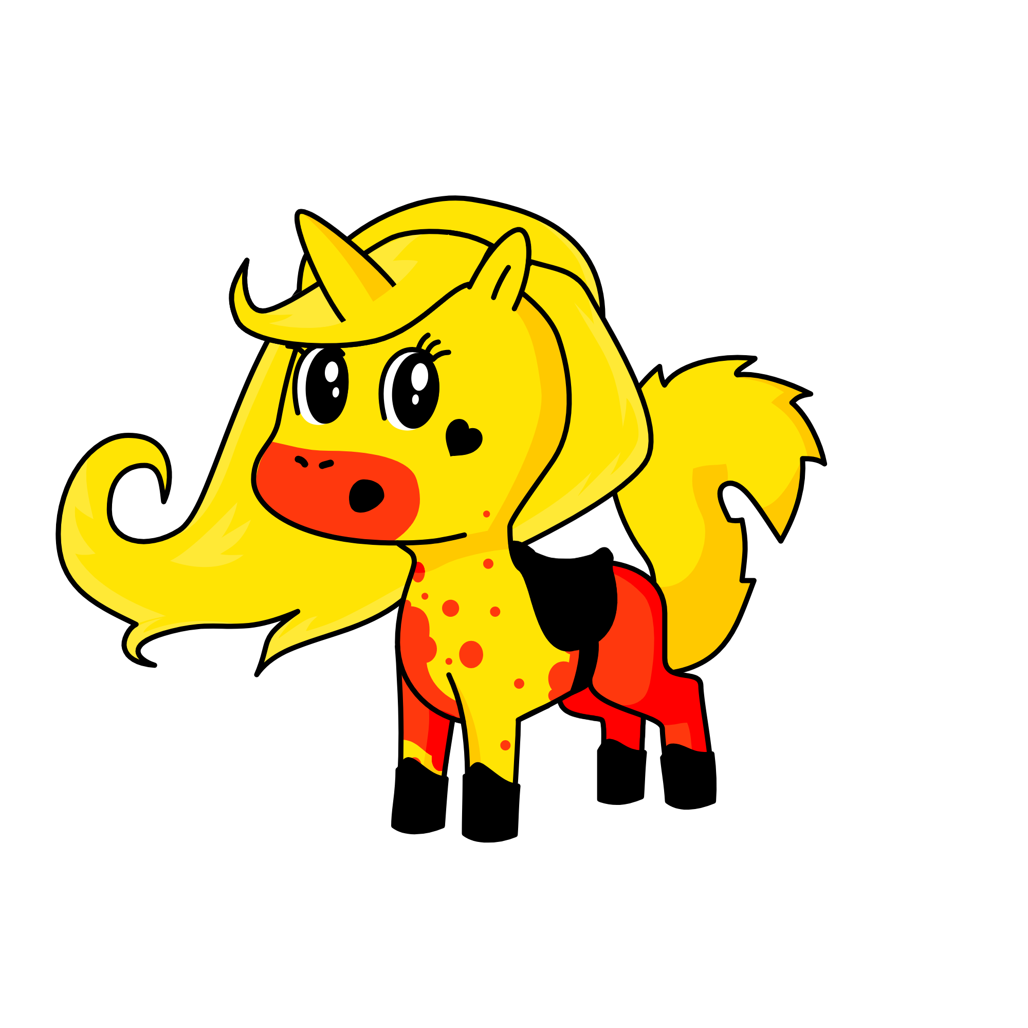 yellow, the unicorn