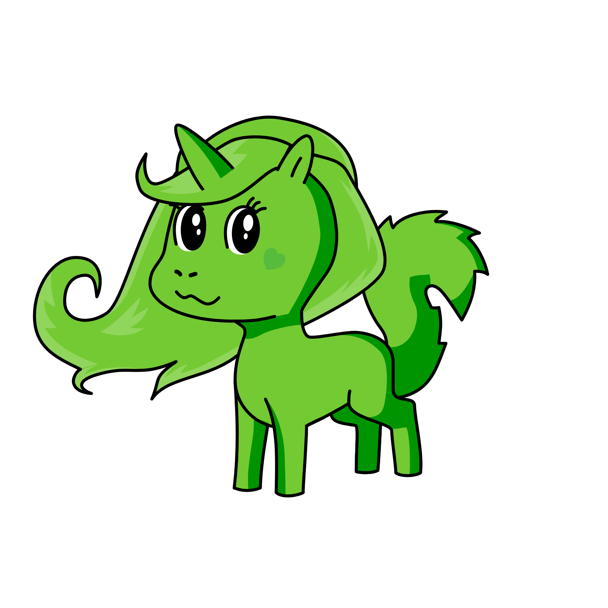 green, the unicorn