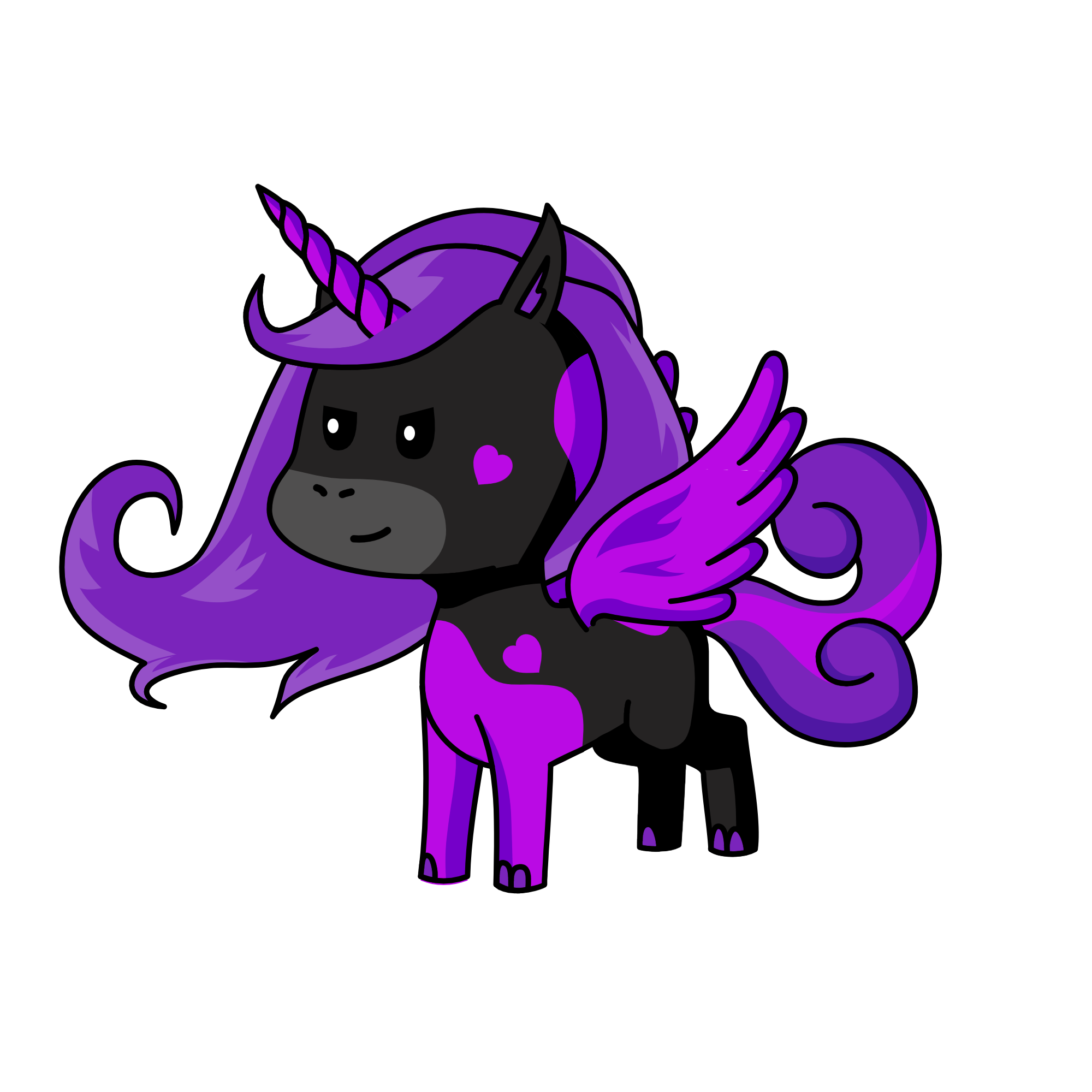 Ghostly purple, the unicorn