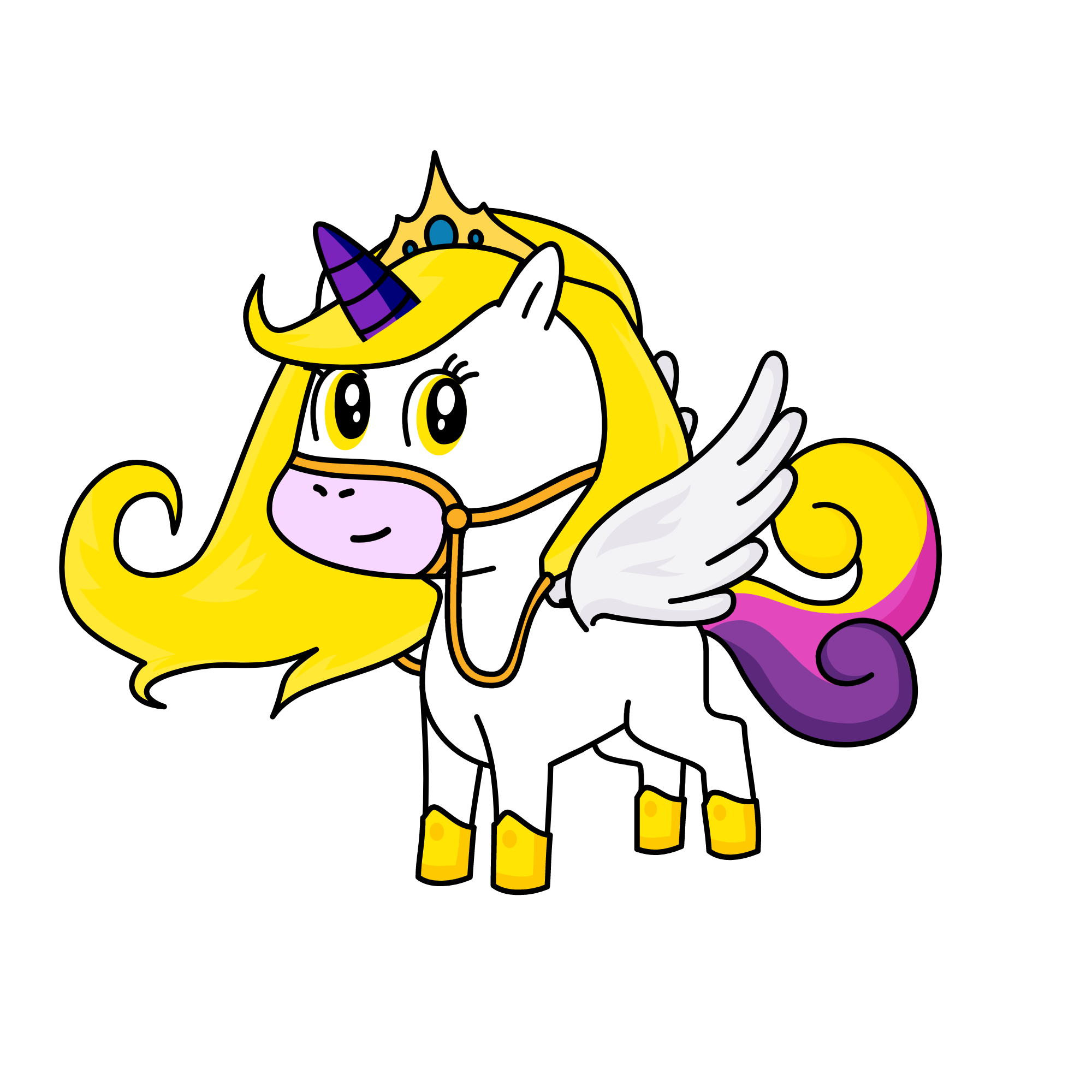 Rainbow princess, the unicorn
