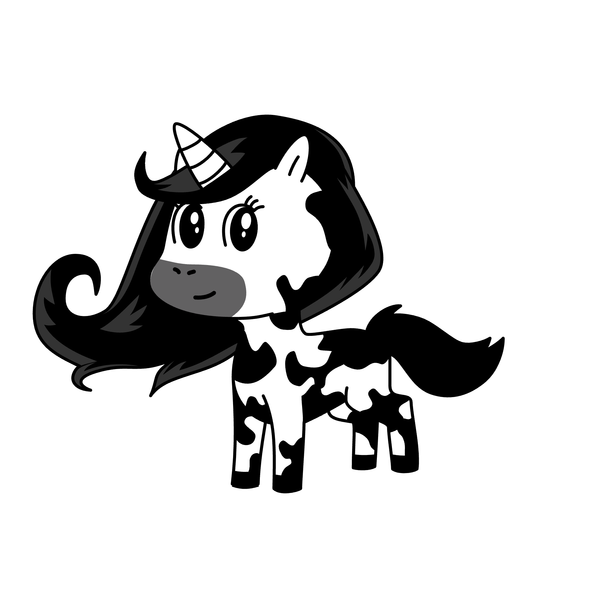 Pwinto foal, the unicorn