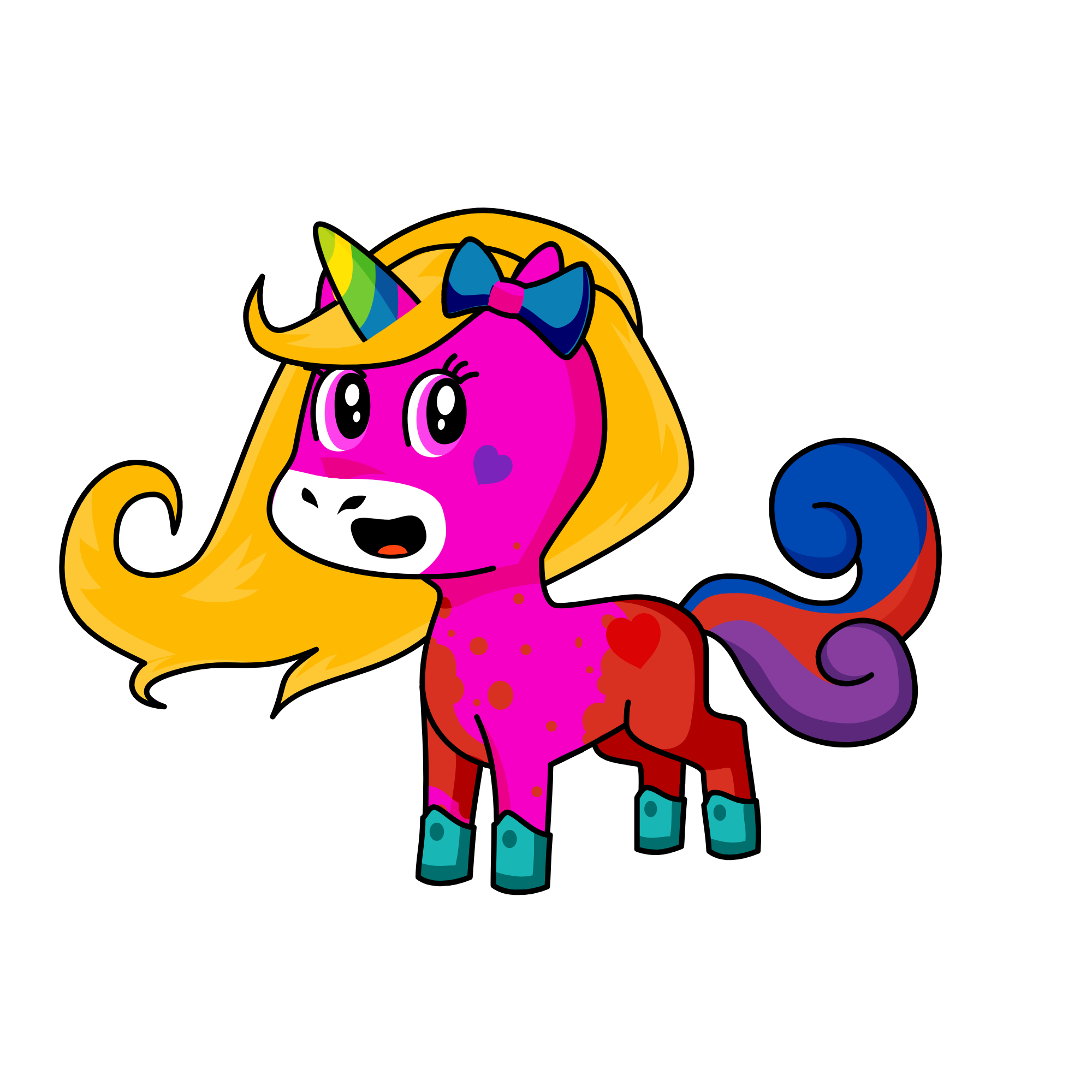 Rainbow cloud, the unicorn