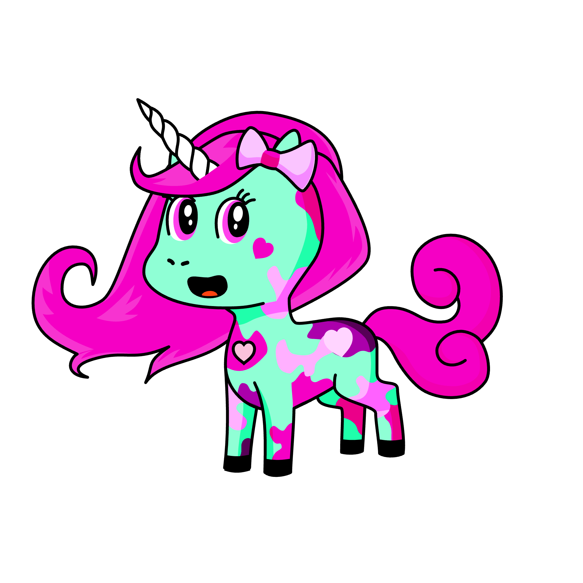 Strawberry milkshake , the unicorn