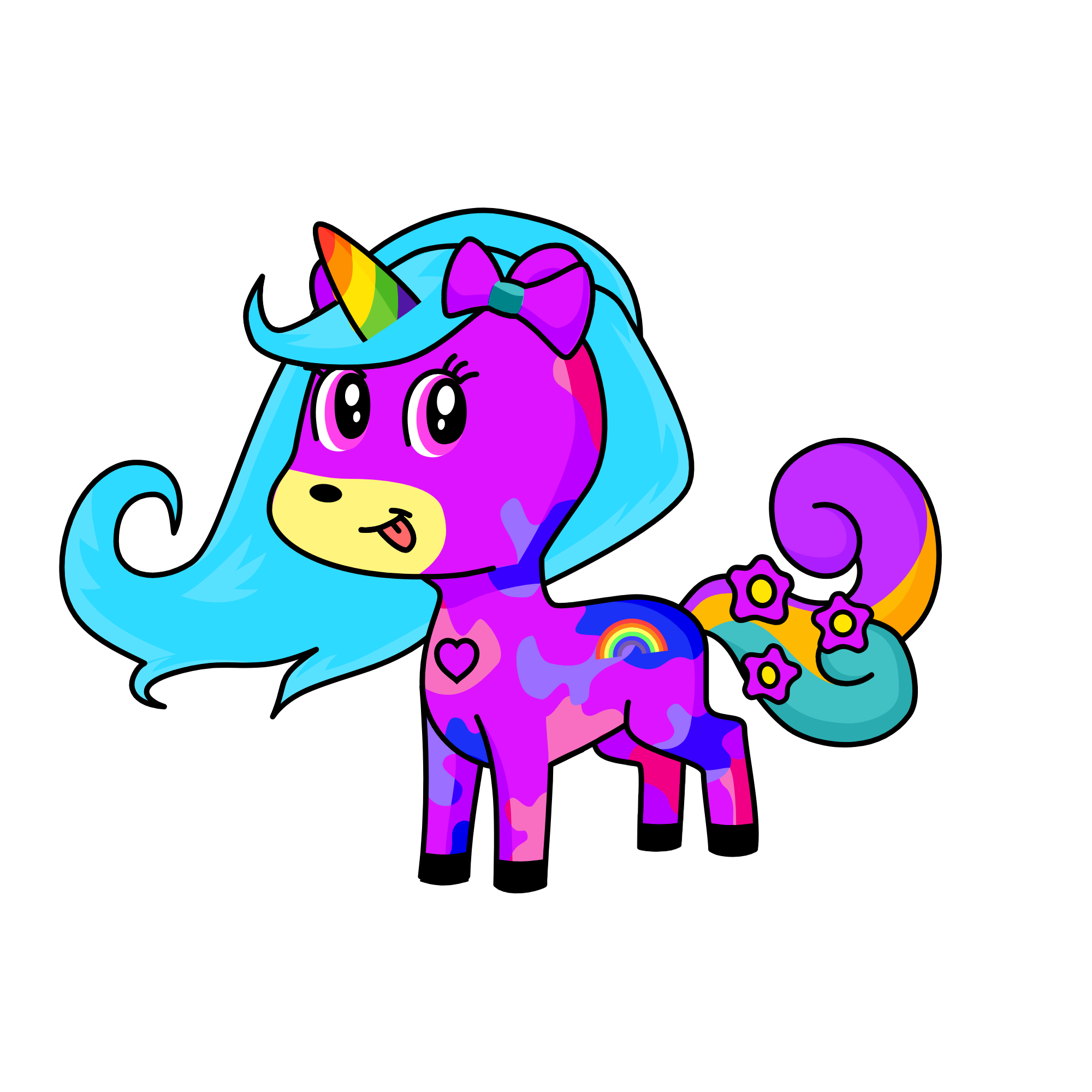 Rainbow heart, the unicorn