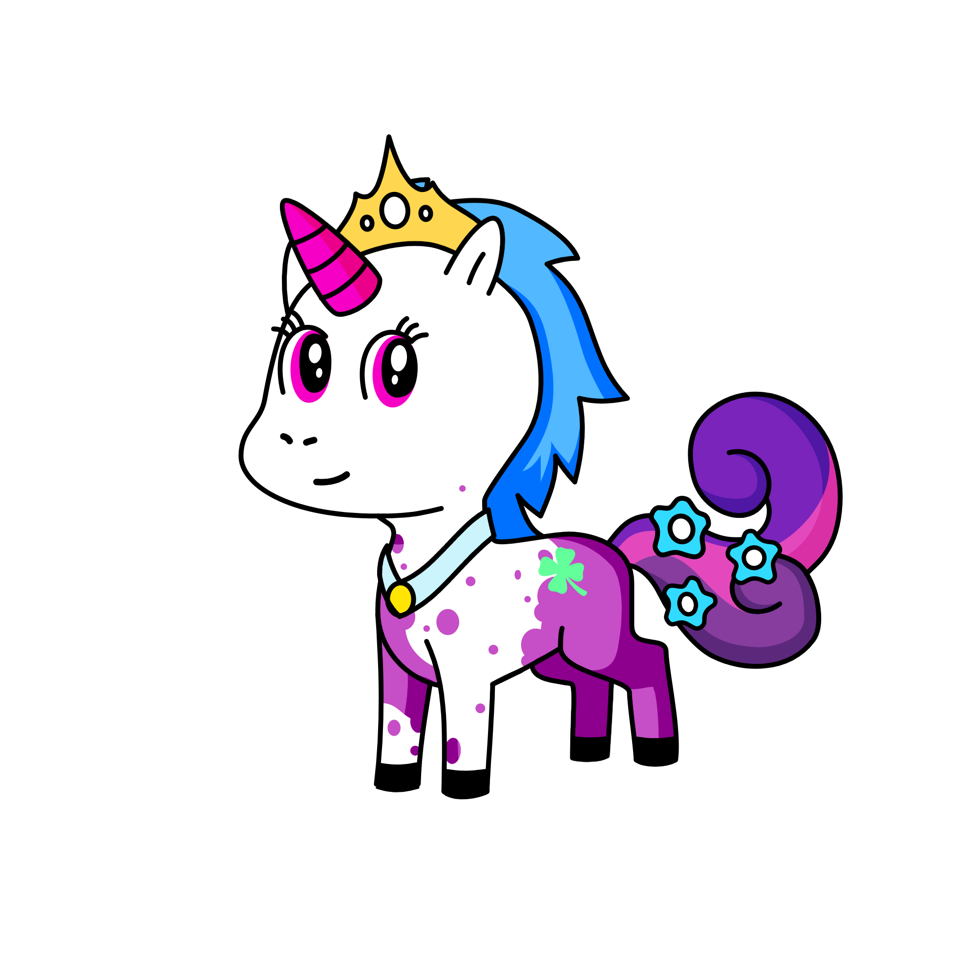 Rainbow chocolate cookie goldy, the unicorn