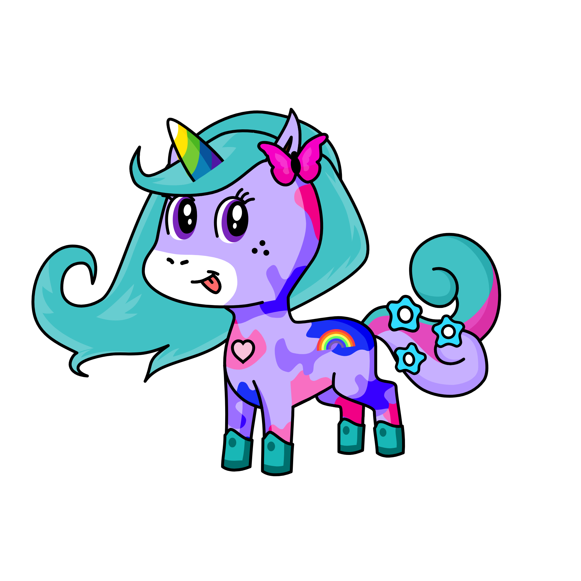 Rainbow Reader, the unicorn