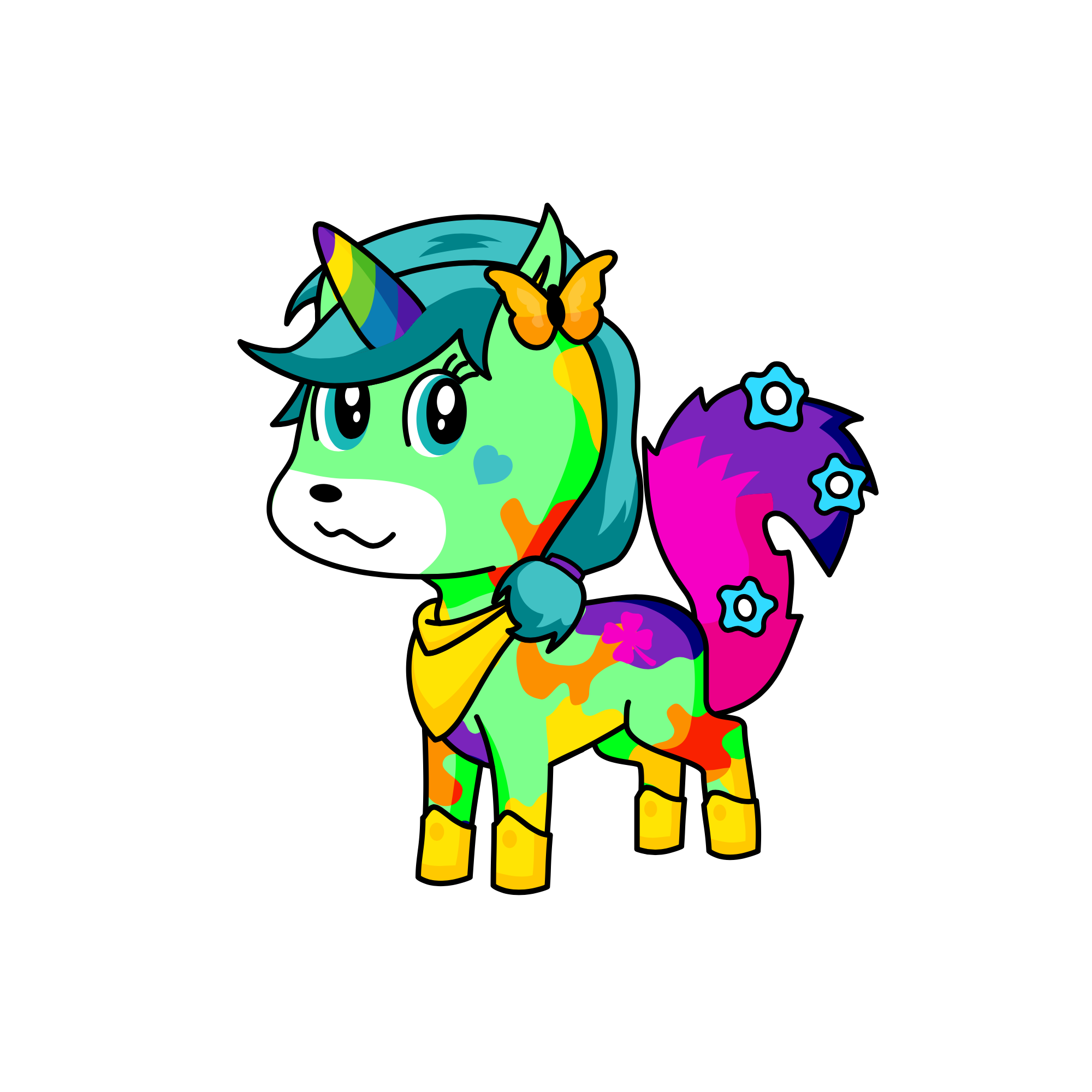 Rainbow, the unicorn