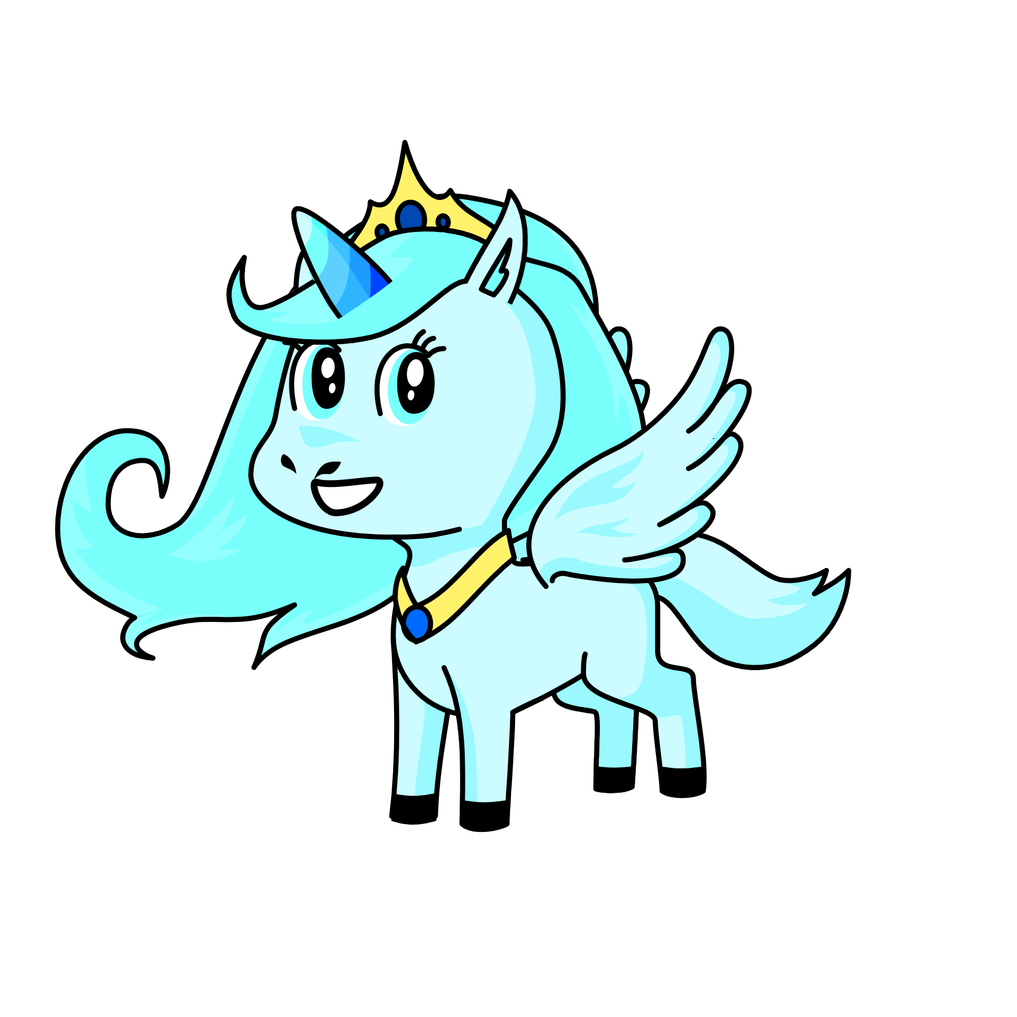 Queen Teal, the unicorn
