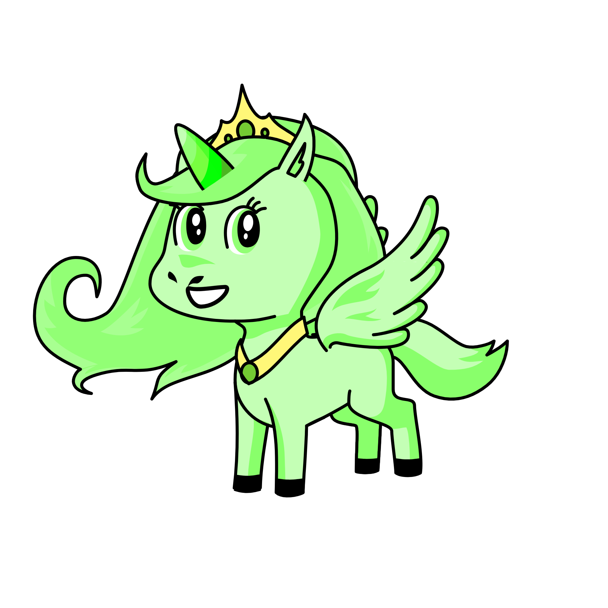 Queen Green, the unicorn