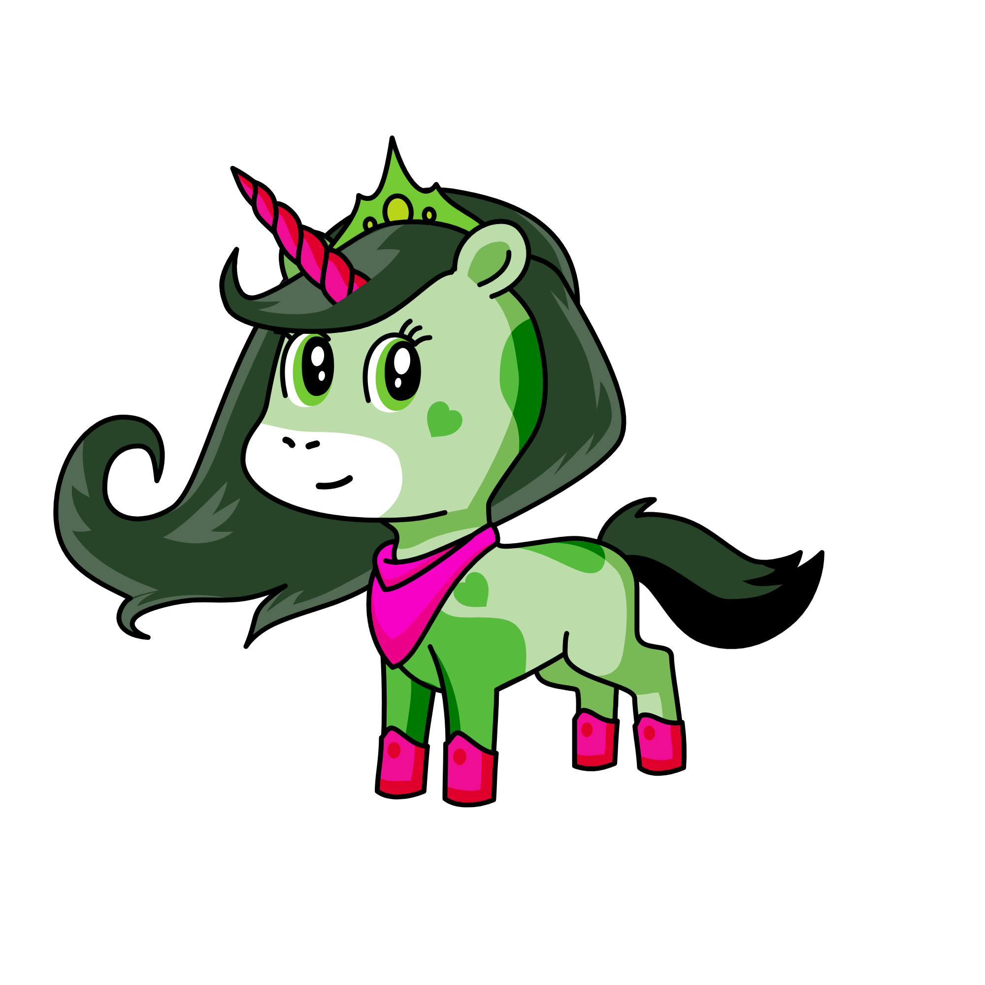 Greeni, the unicorn