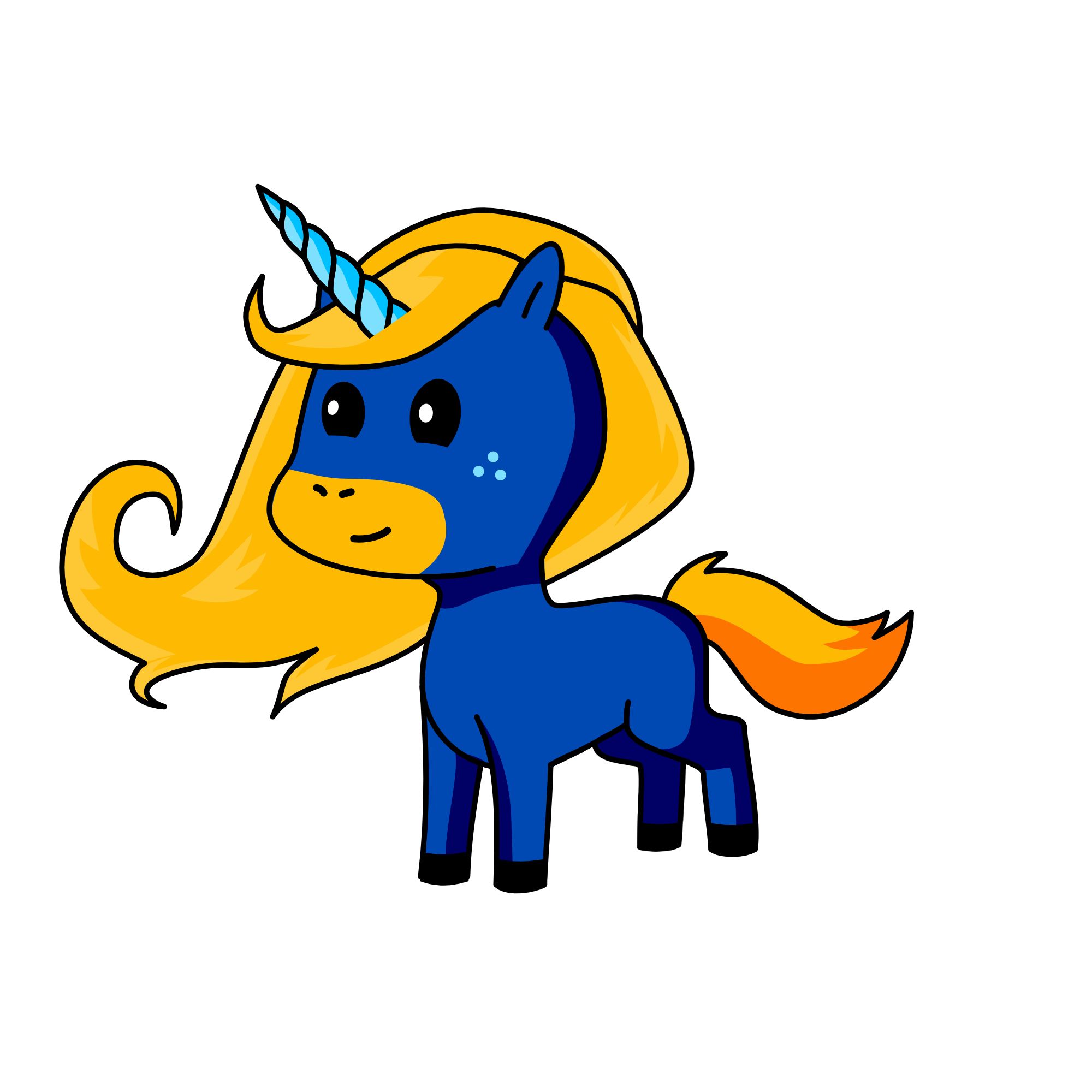 Bluey, the unicorn