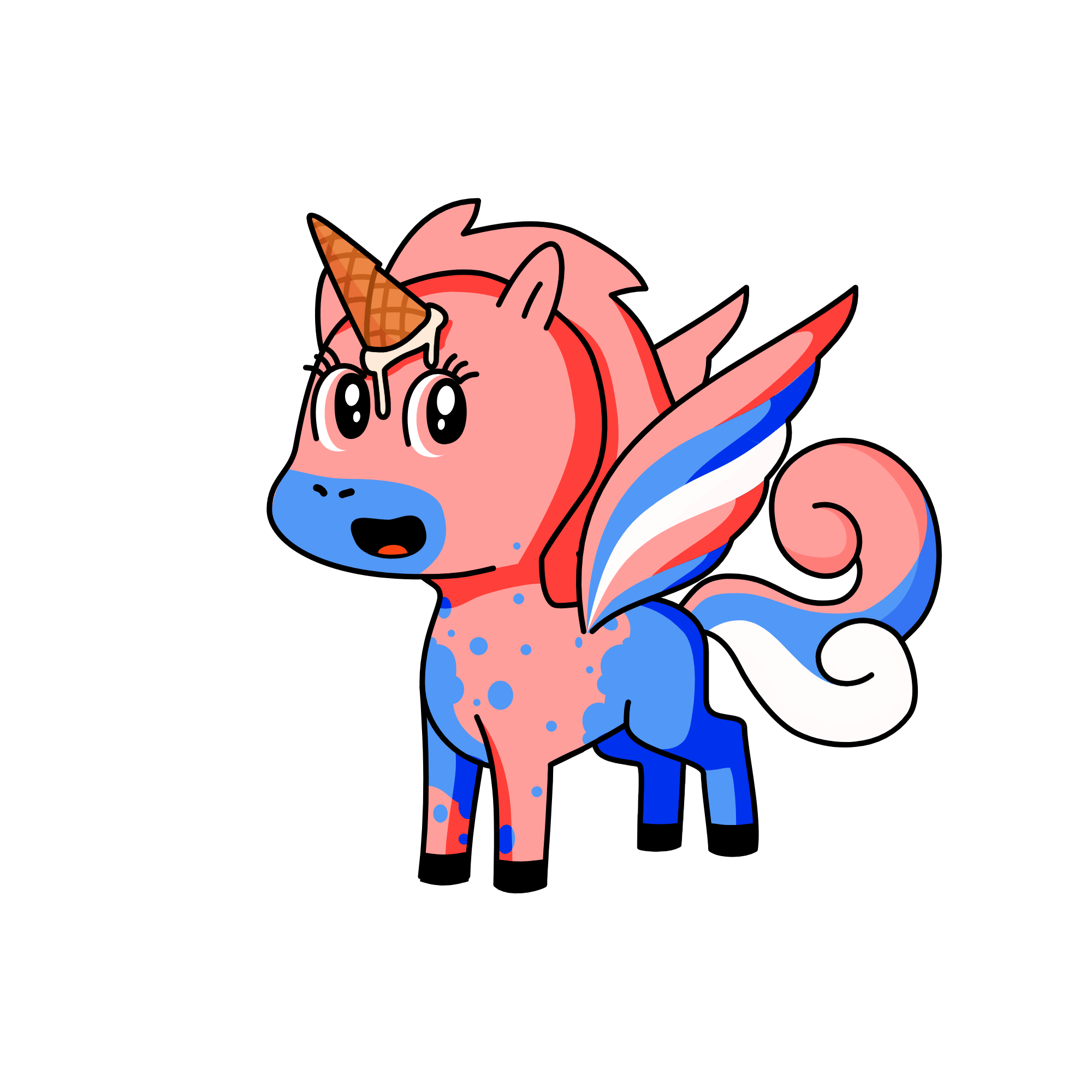 pink cotton candy, the unicorn