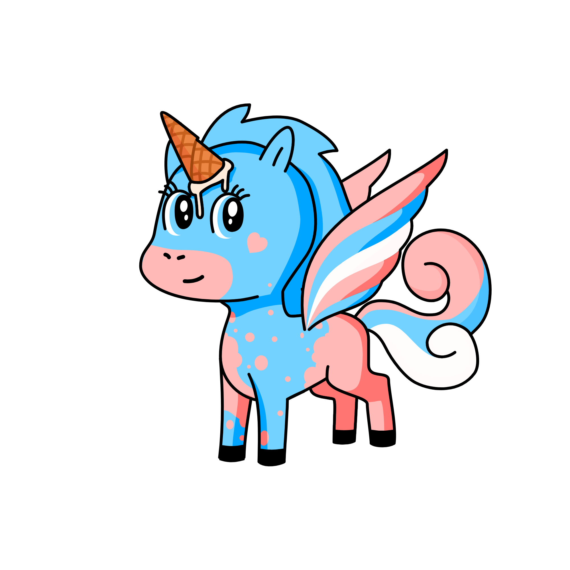 blue cotton candy , the unicorn