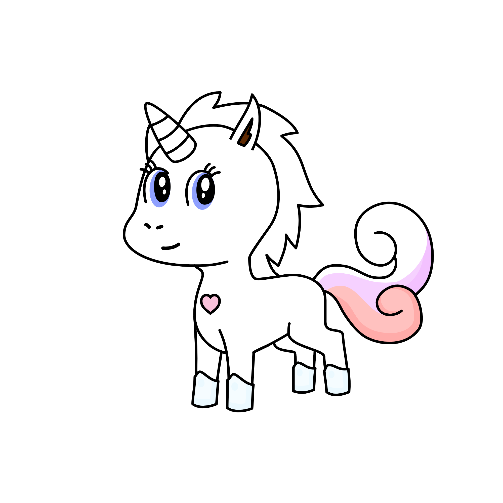 multi color white, the unicorn