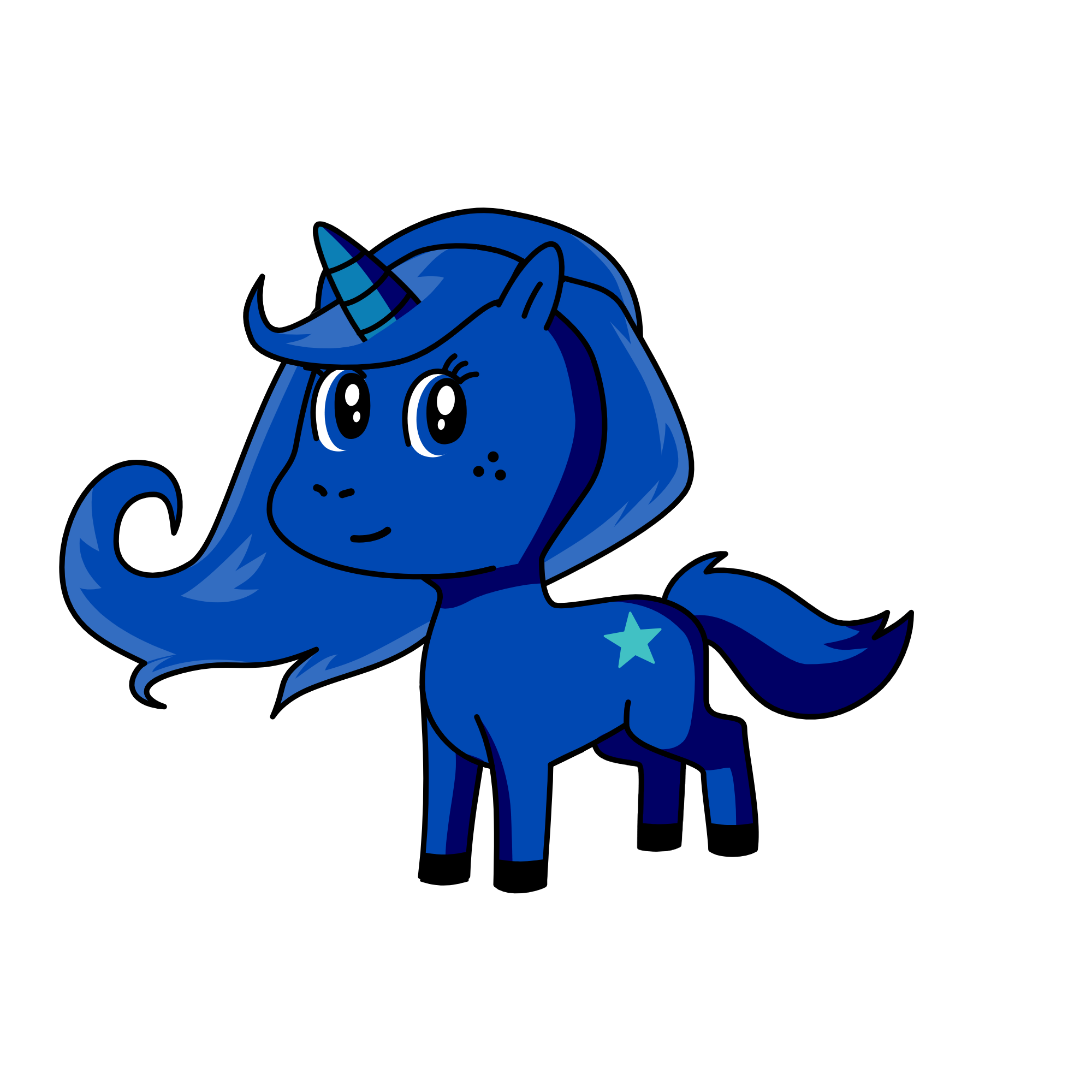 Blue, the unicorn