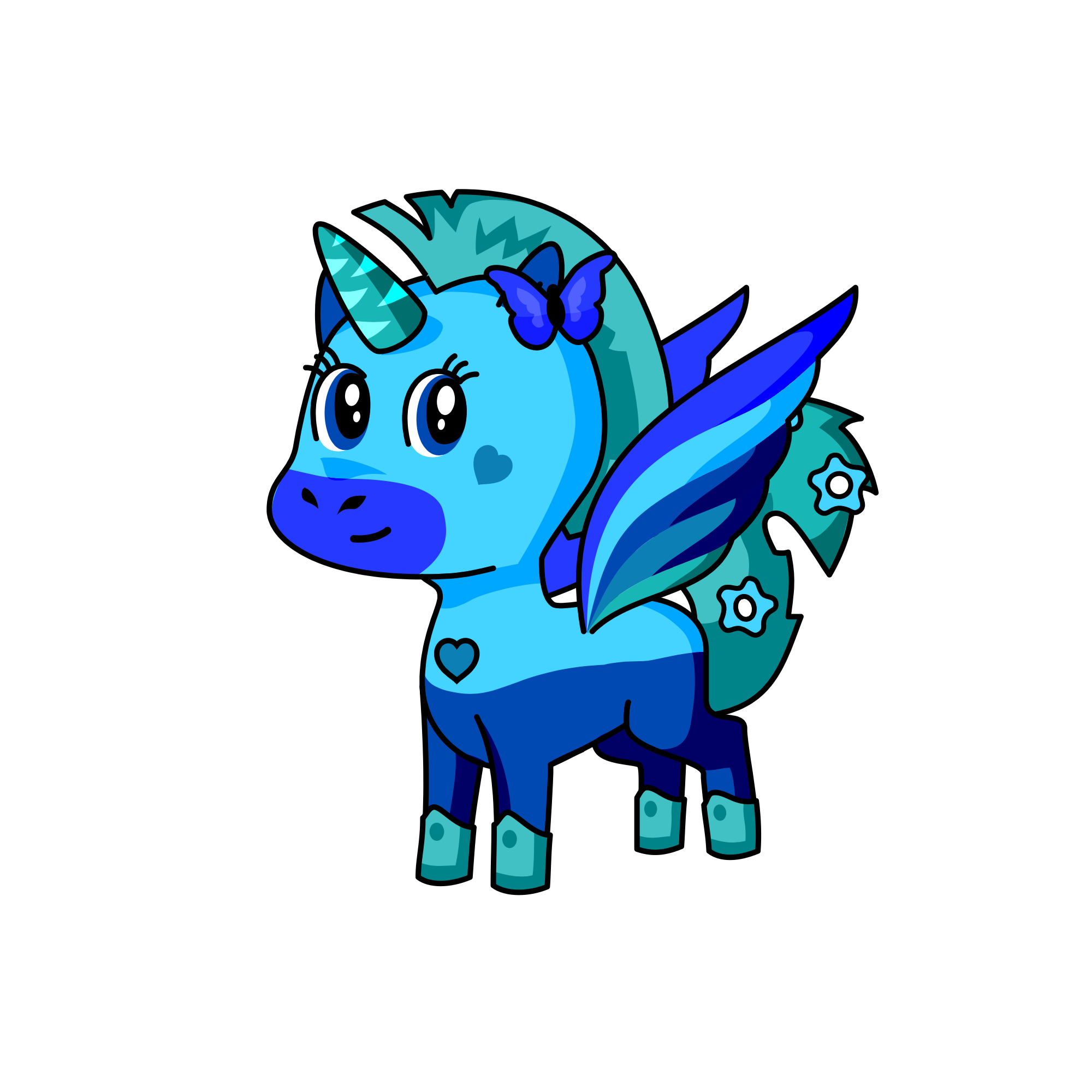 Blue, the unicorn