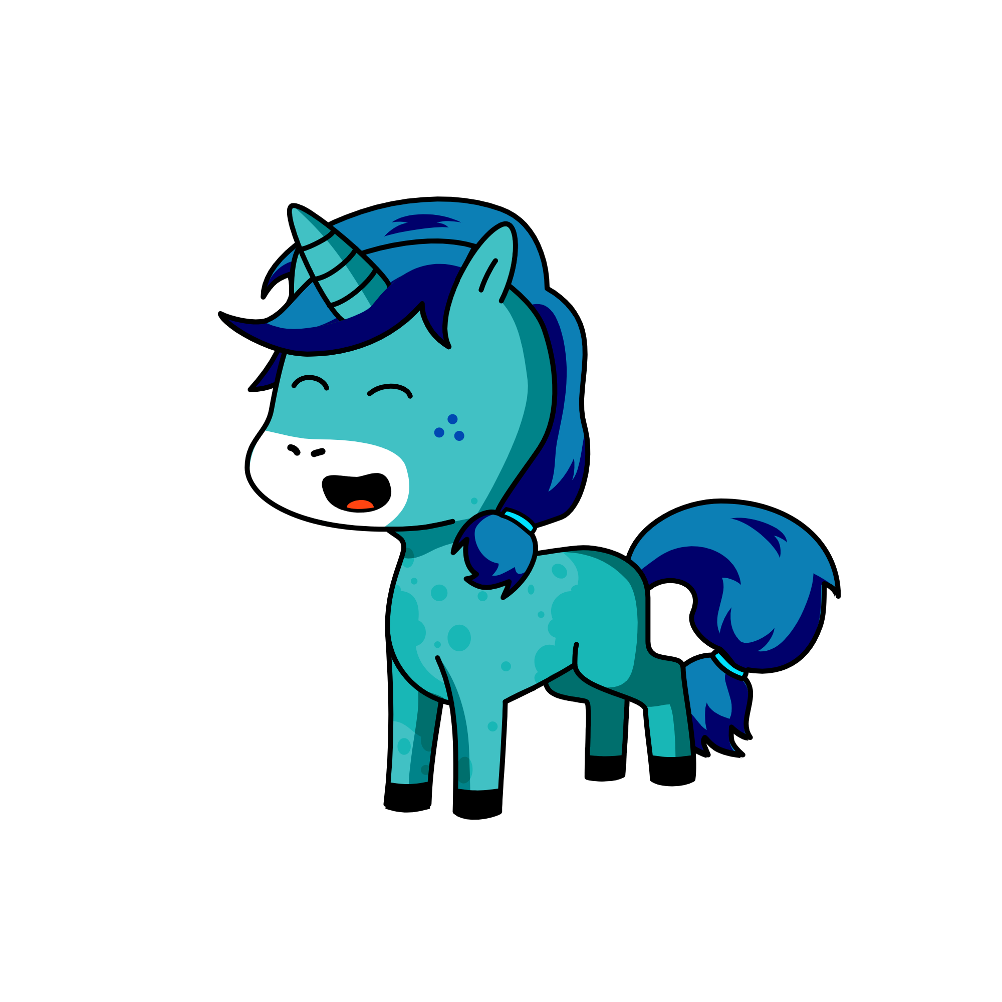 Blue, the unicorn