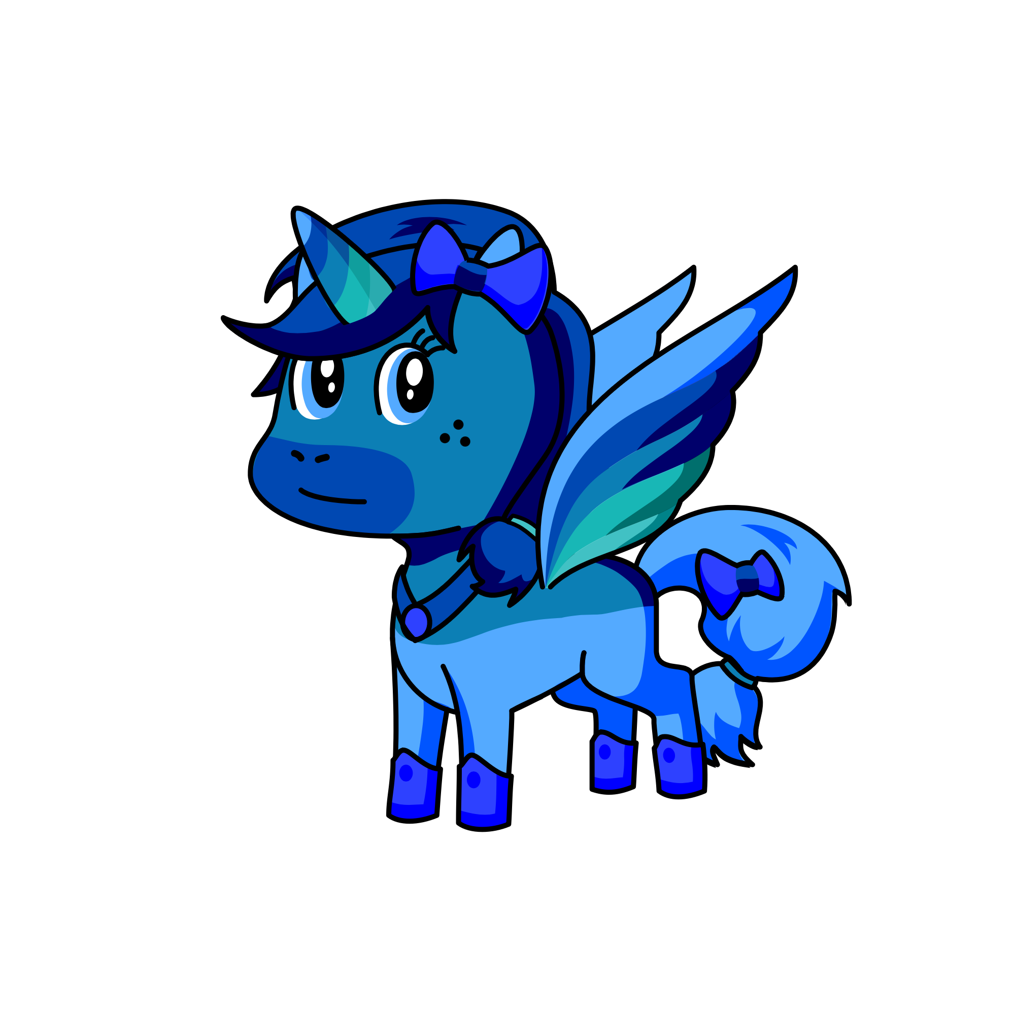 Blue, the unicorn
