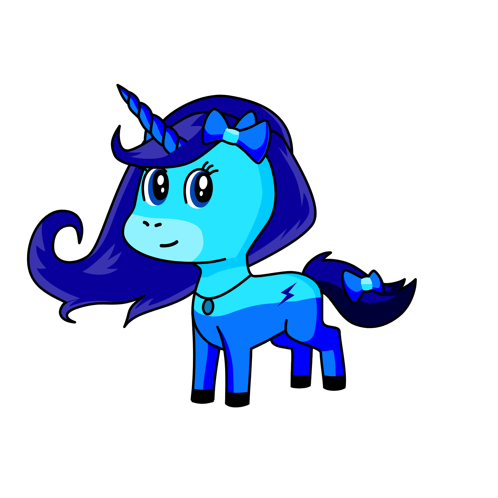 Electric blue, the unicorn