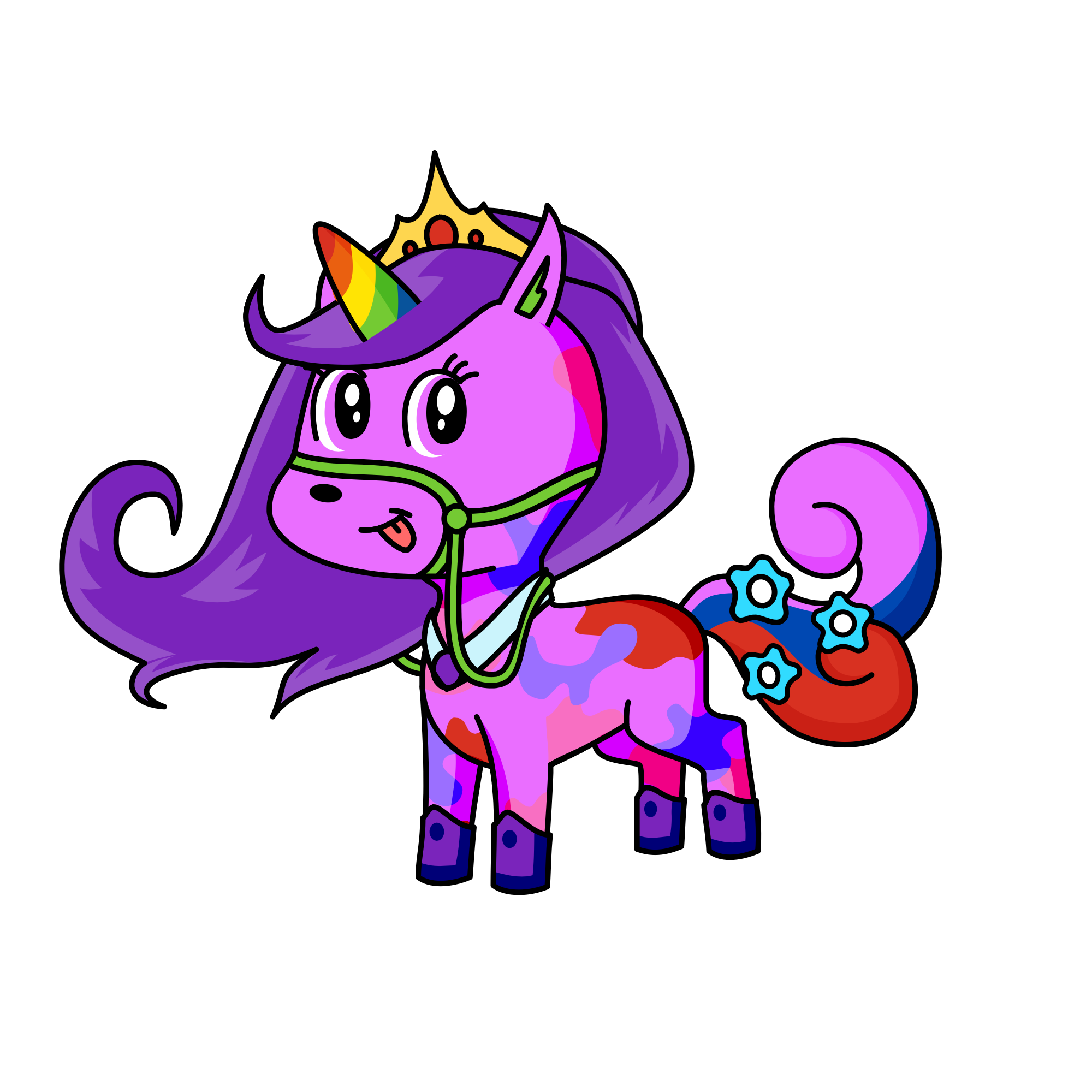 Rainbow unicorn, the unicorn
