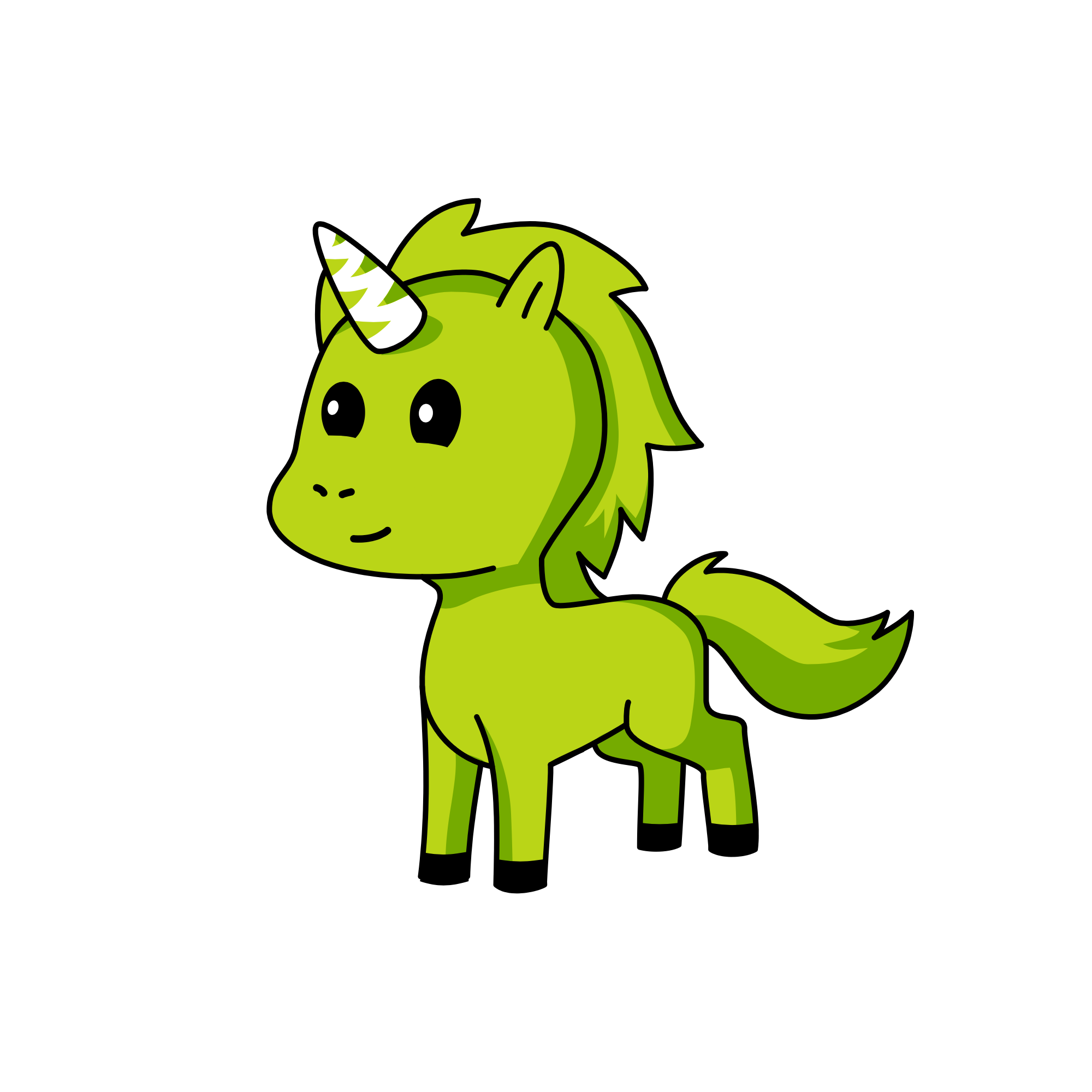 Green, the unicorn