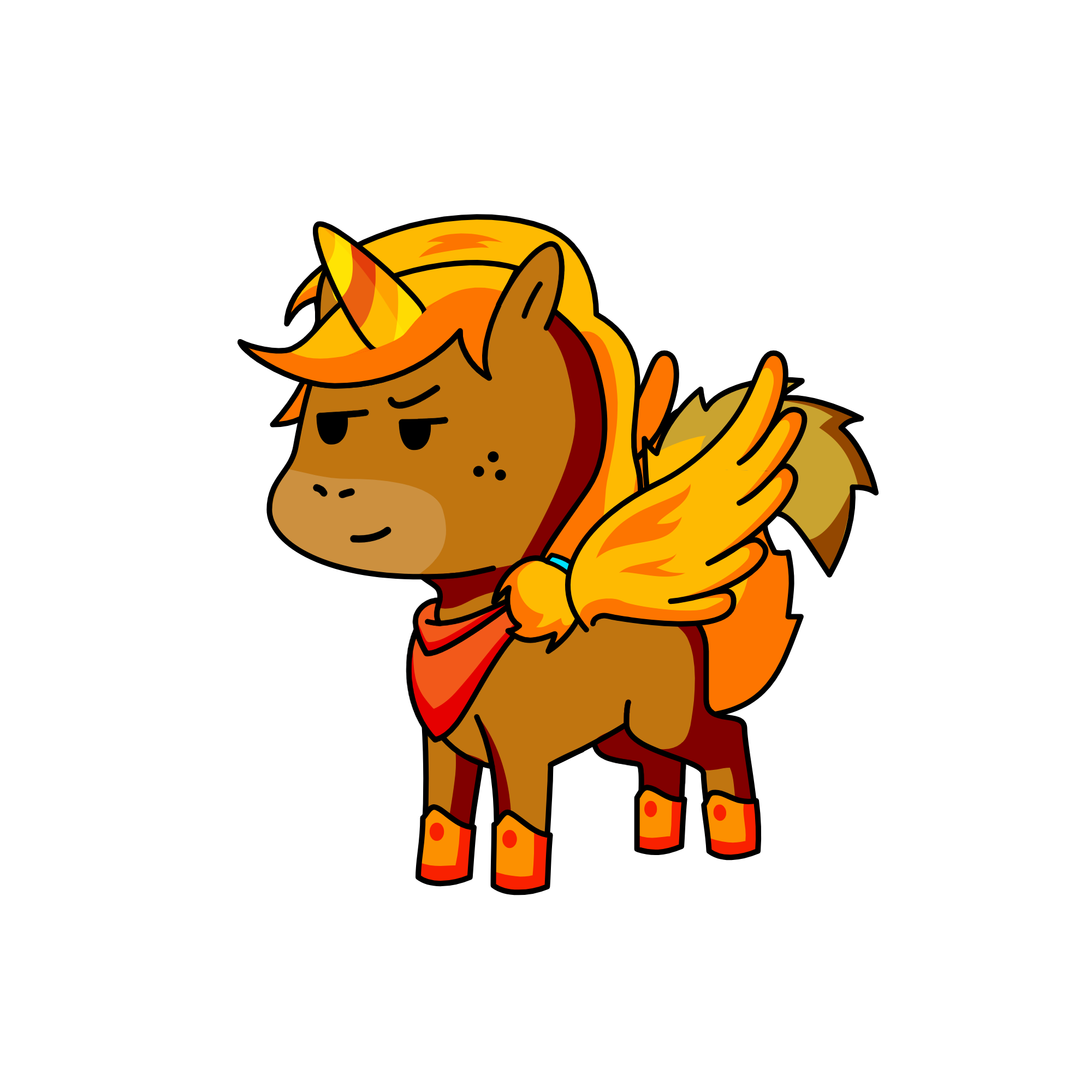 Ginger alecorn, the unicorn