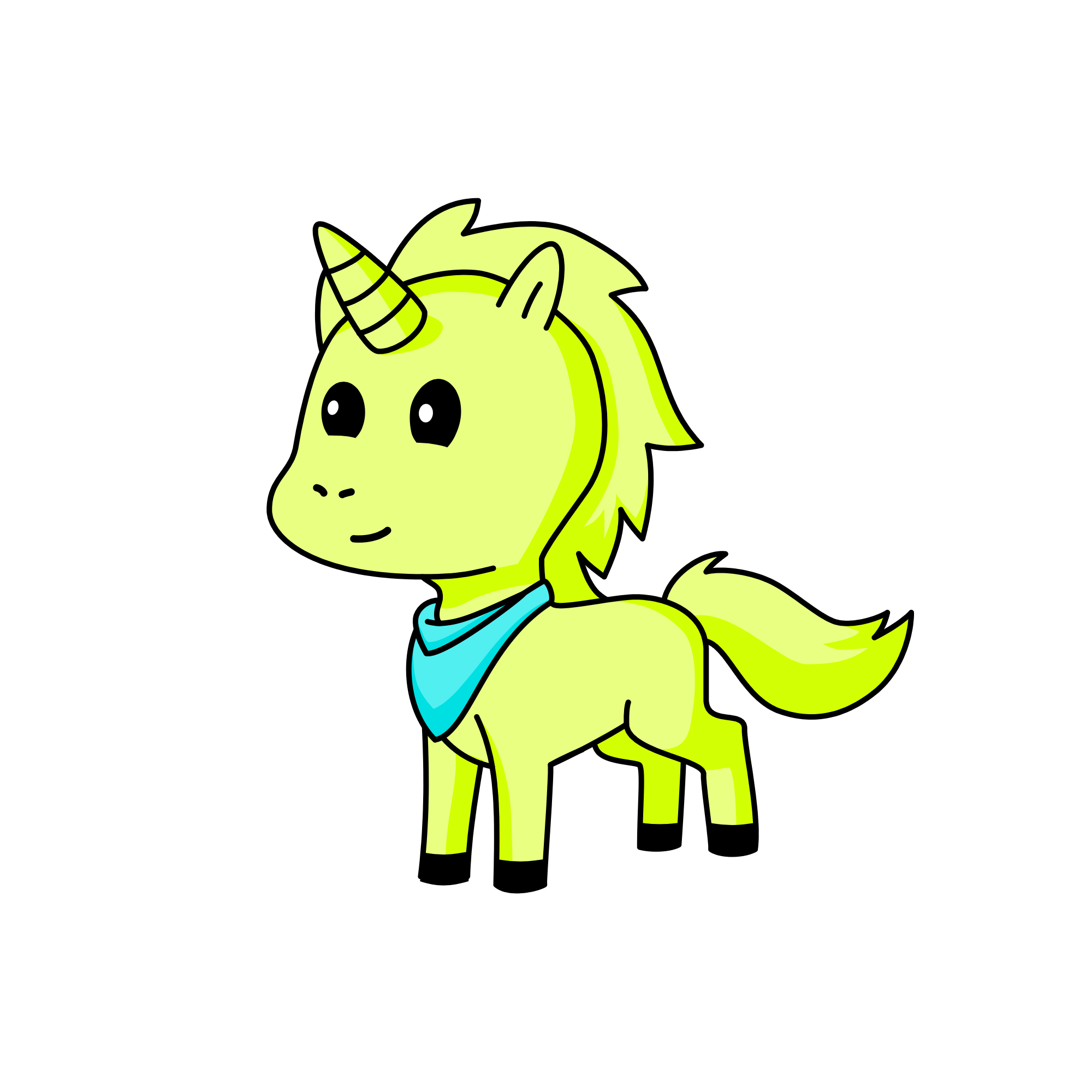 Green , the unicorn