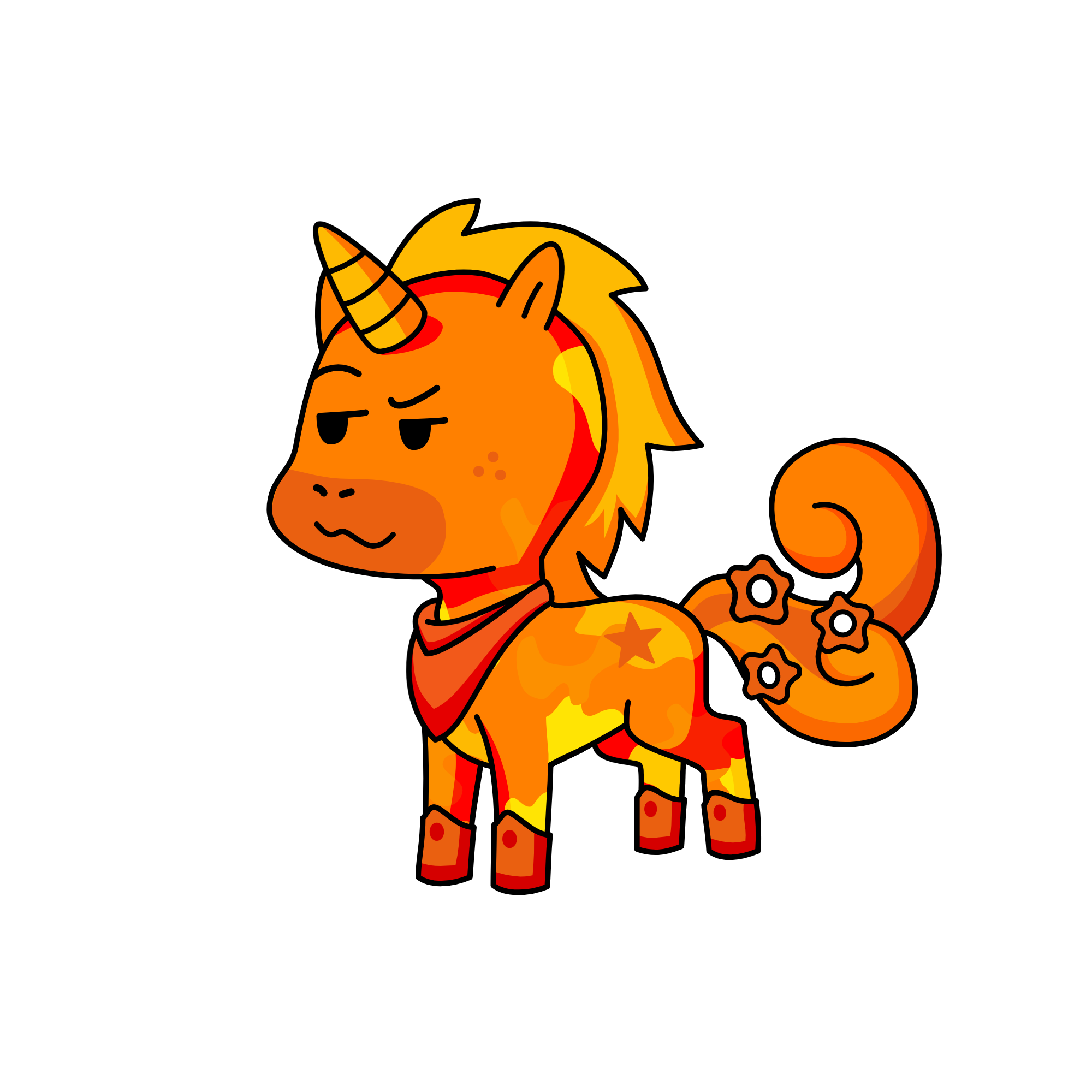 orange, the unicorn