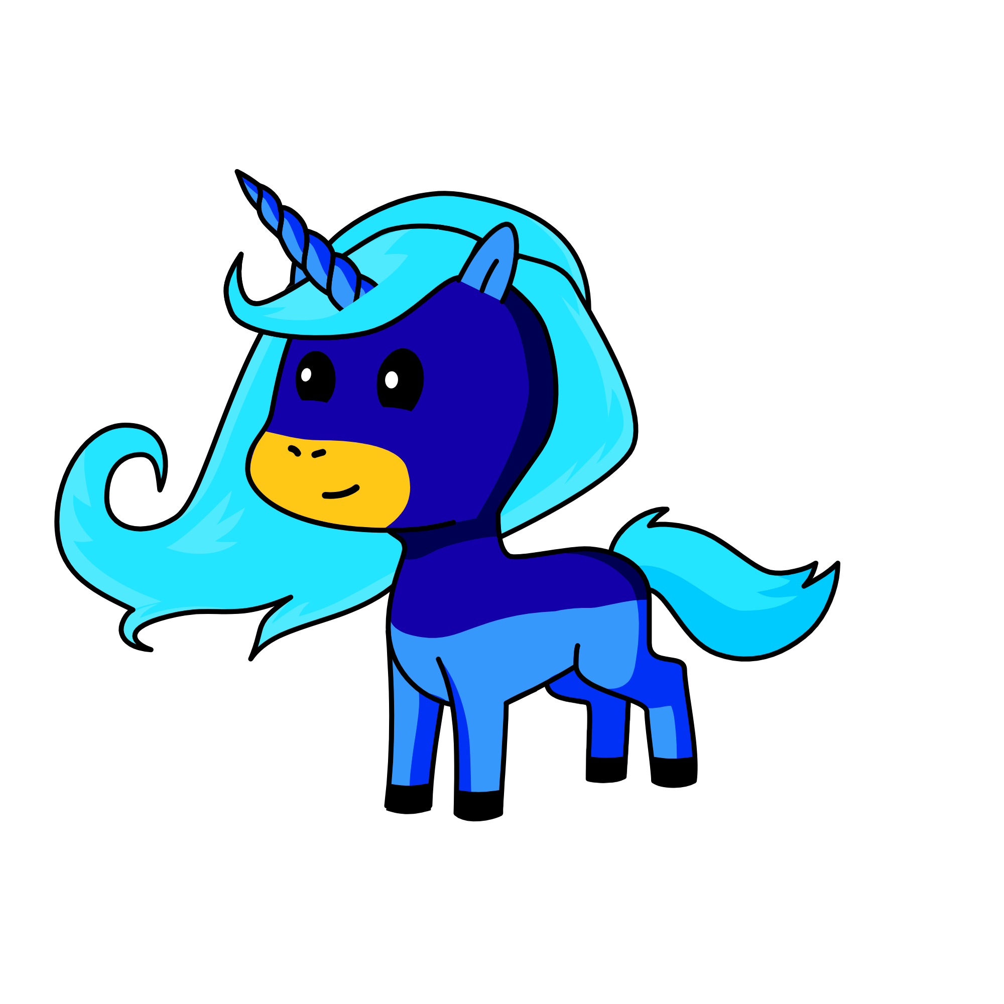Bluey, the unicorn