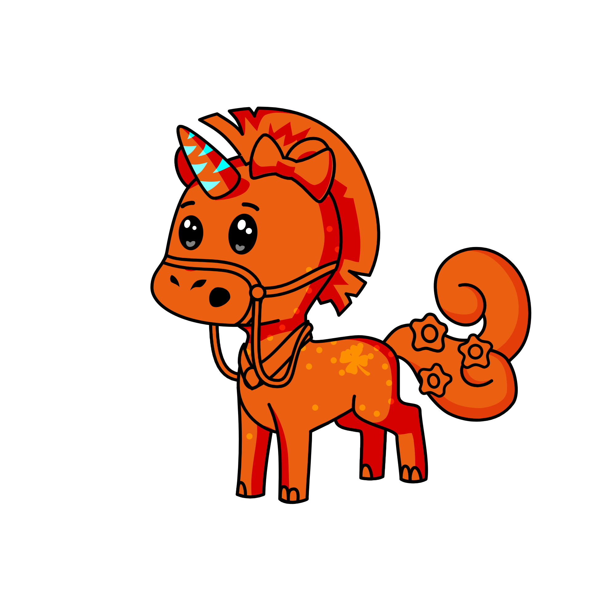orange, the unicorn