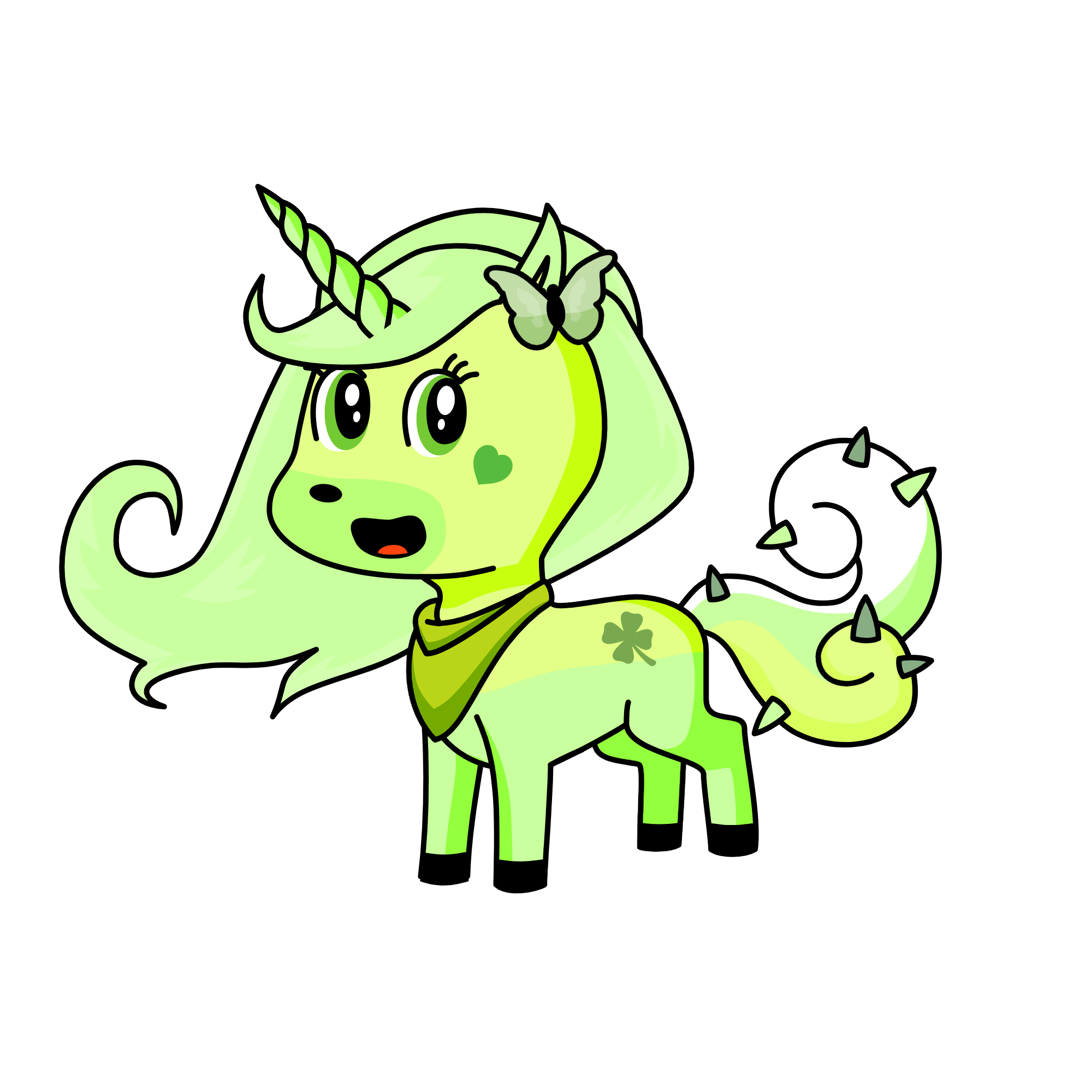 green, the unicorn