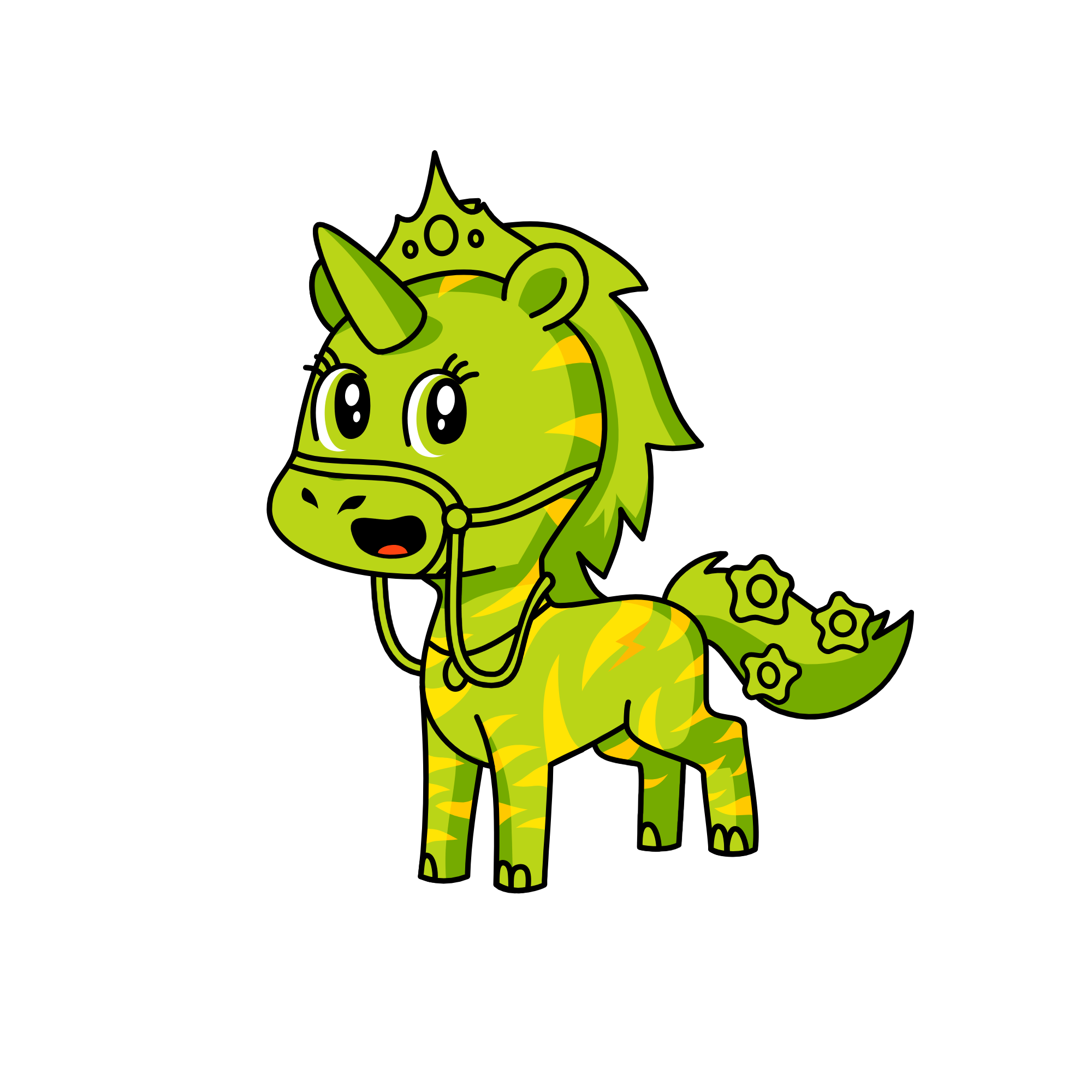 Green apple, the unicorn
