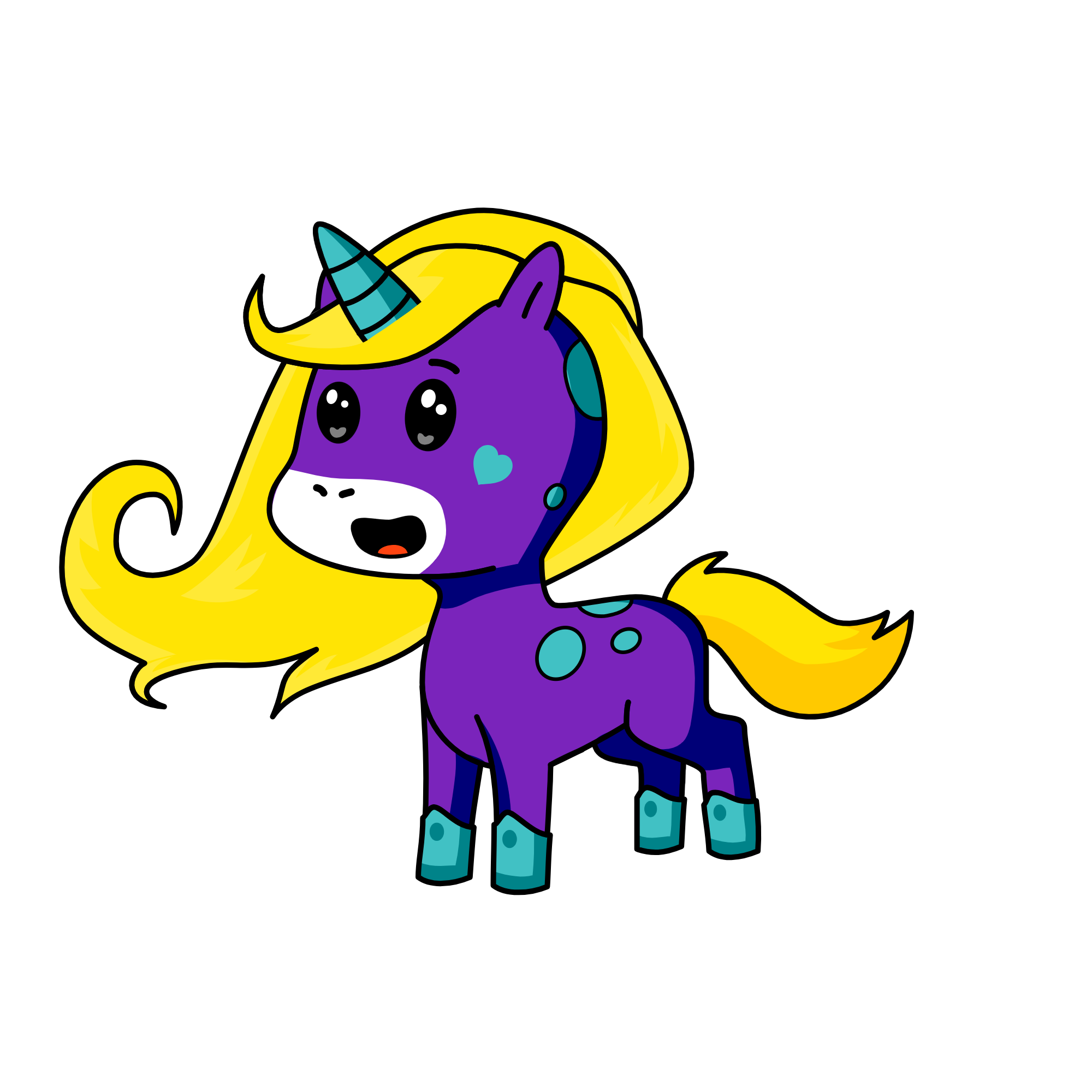 Purpla, the unicorn
