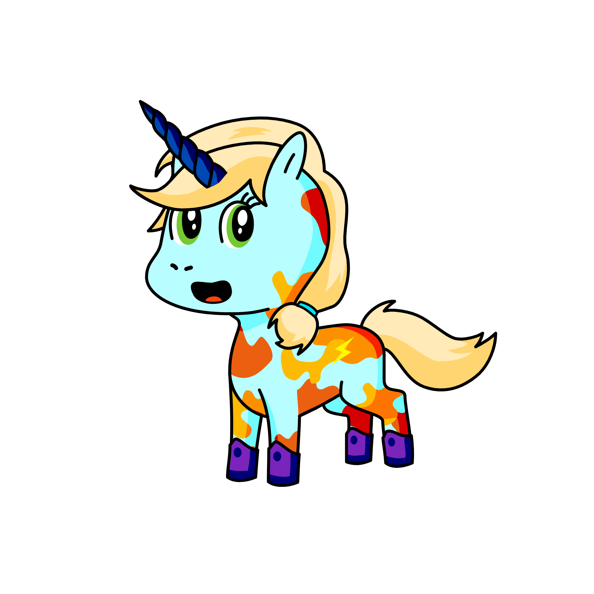 Rainbow dash, the unicorn