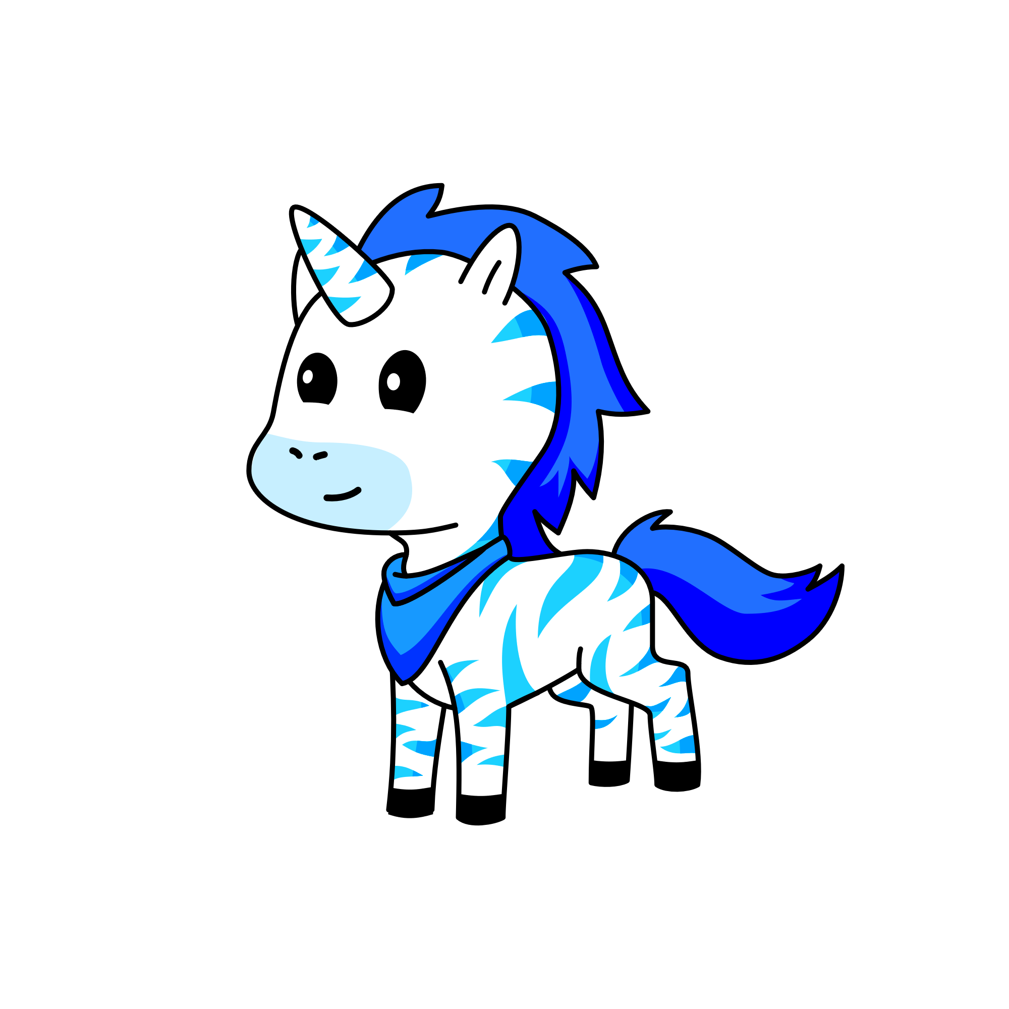 Blue, the unicorn