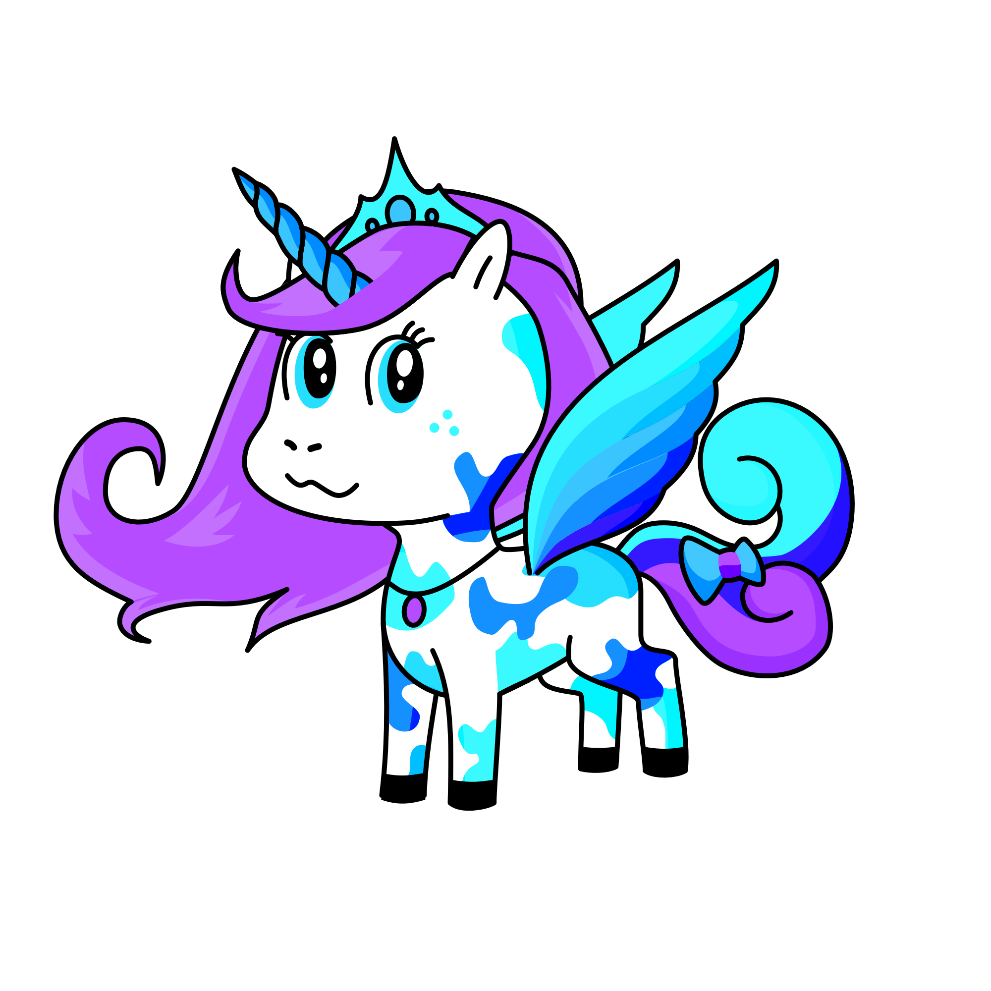 Bluo fleki, the unicorn