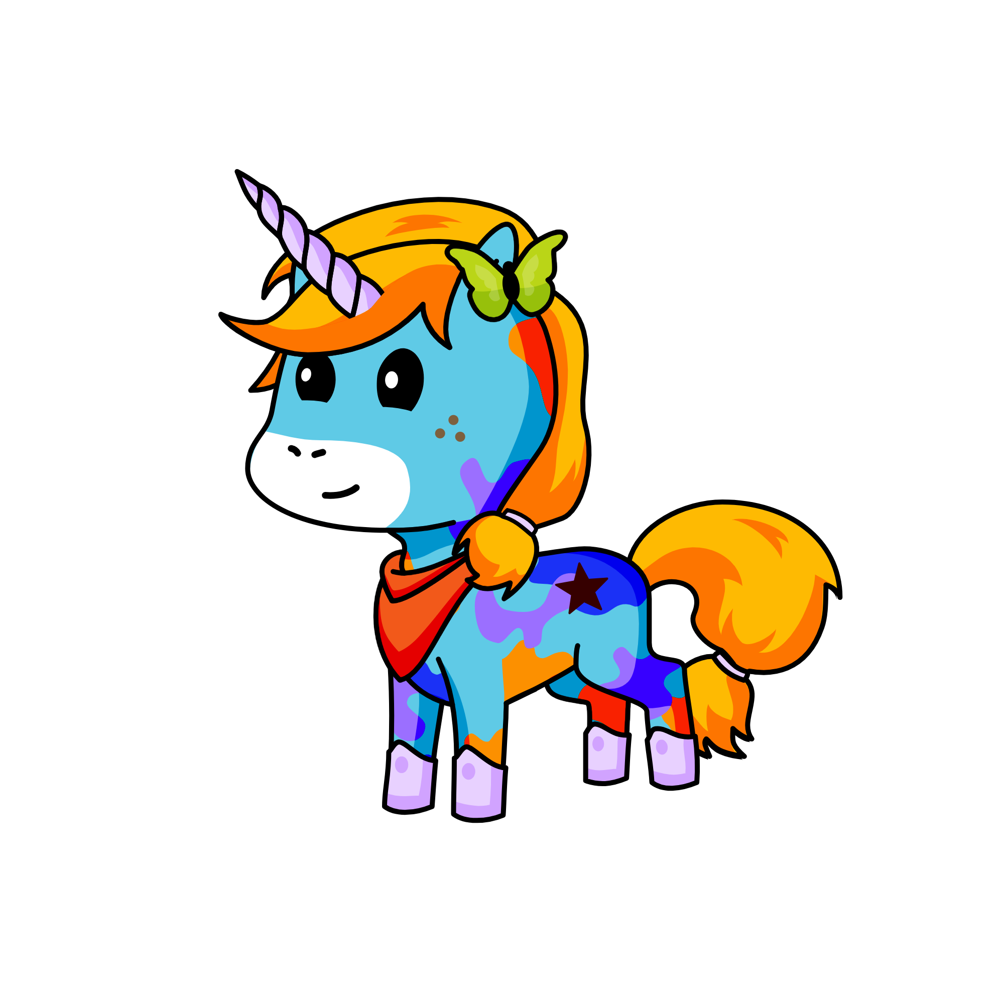 Blue, the unicorn