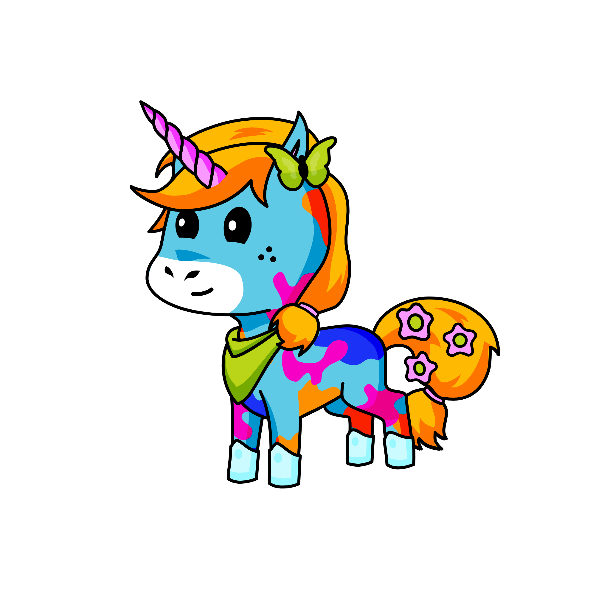 Blueberry, the unicorn