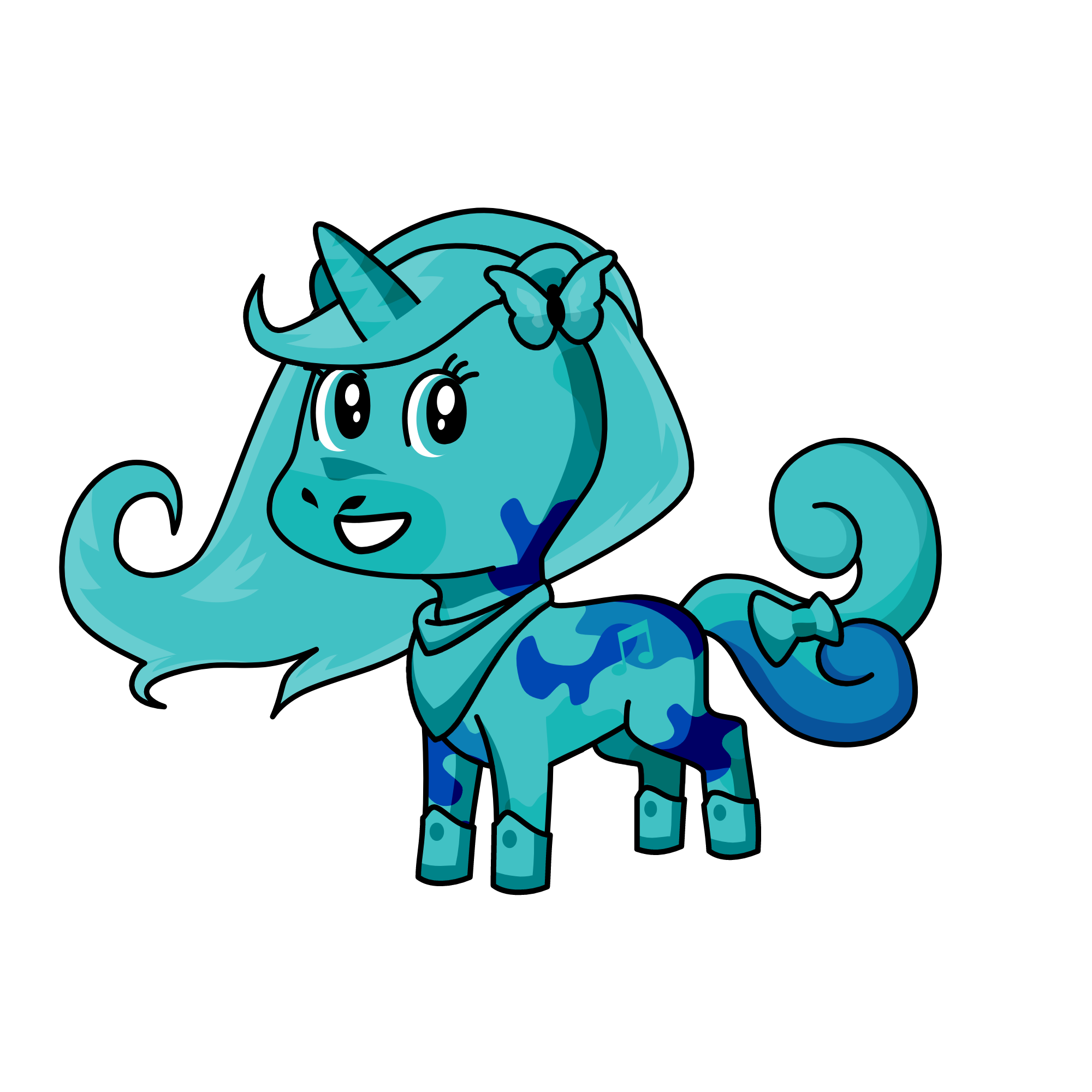 Baby Blue, the unicorn