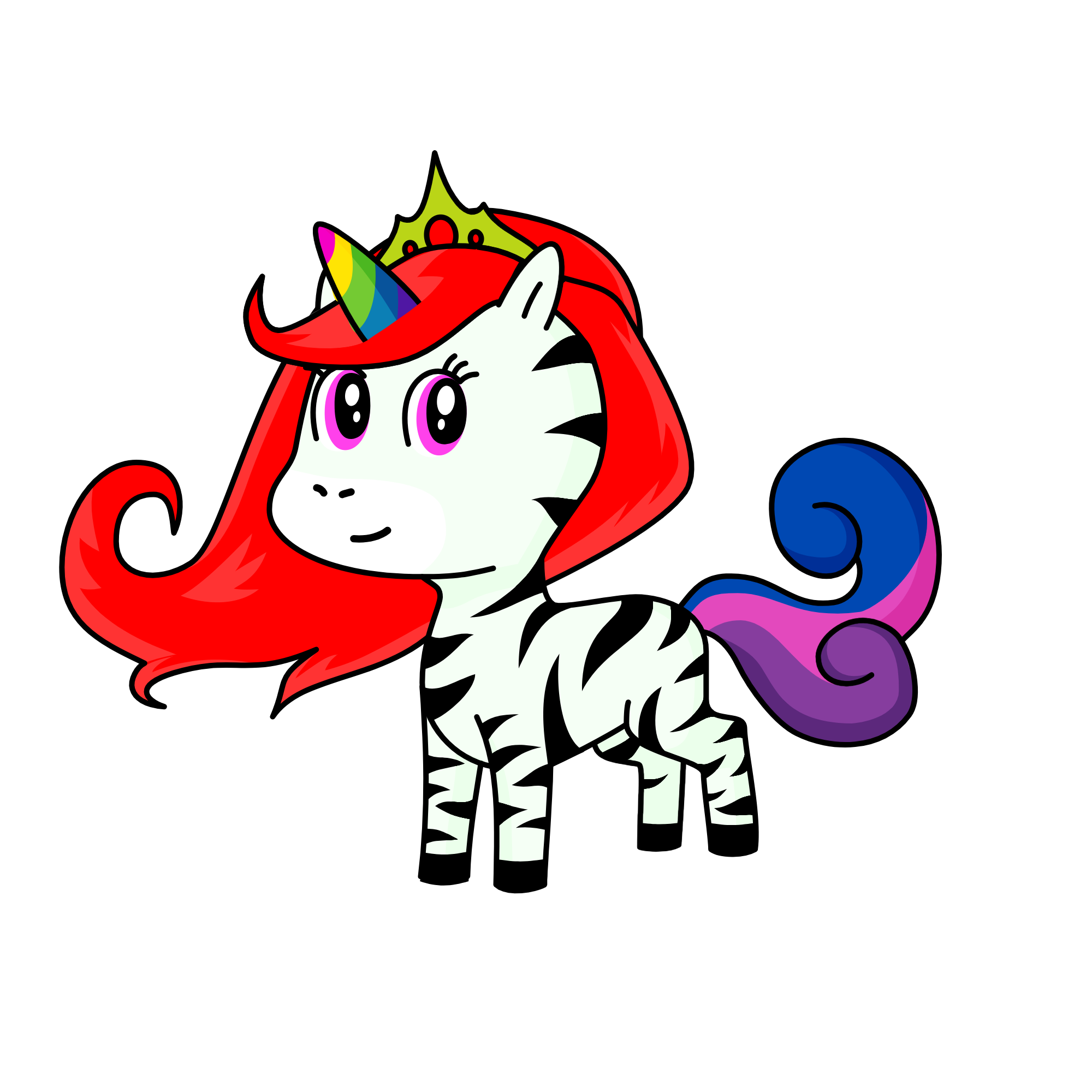 Queen Zebra, the unicorn