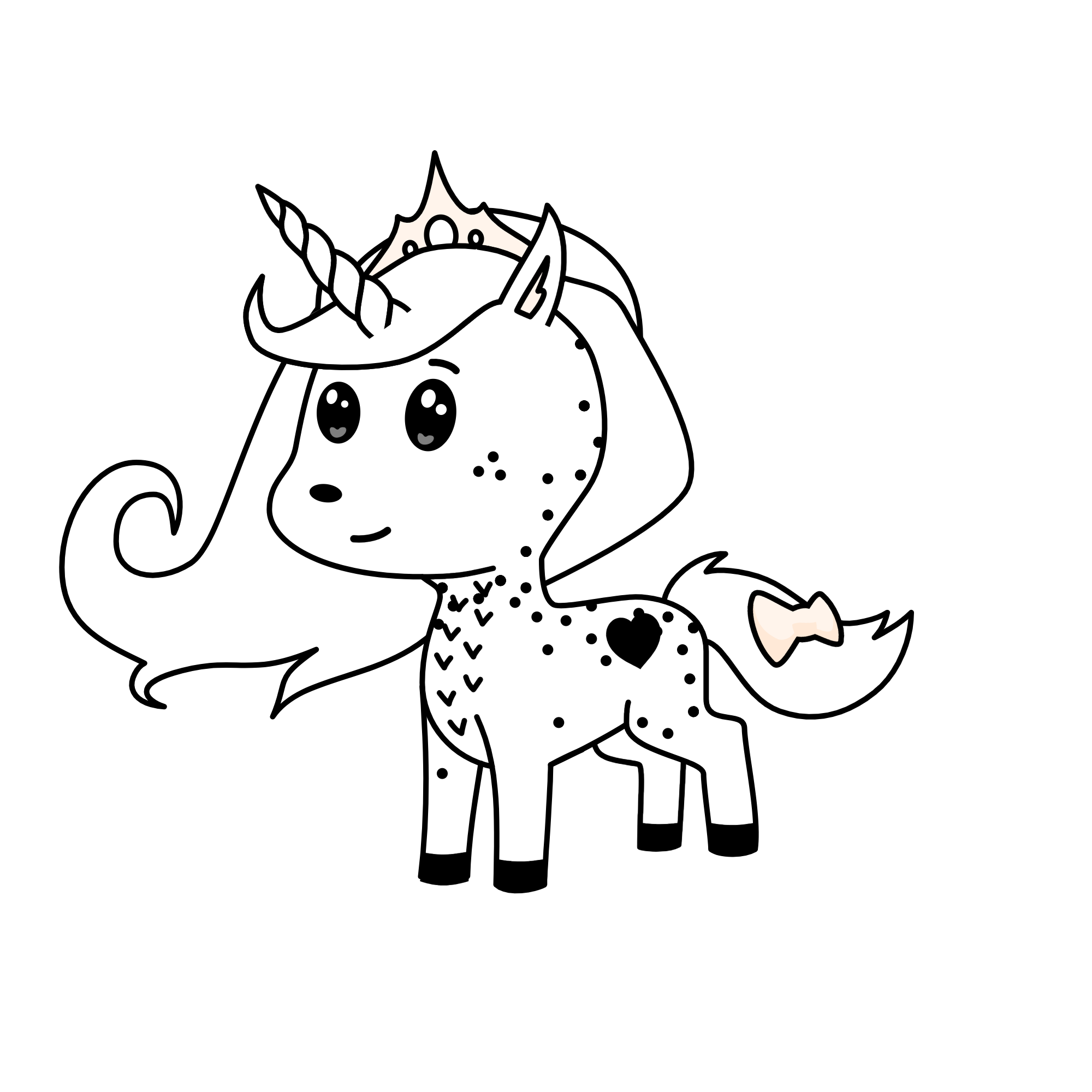 Drawing of a unicorn, the unicorn