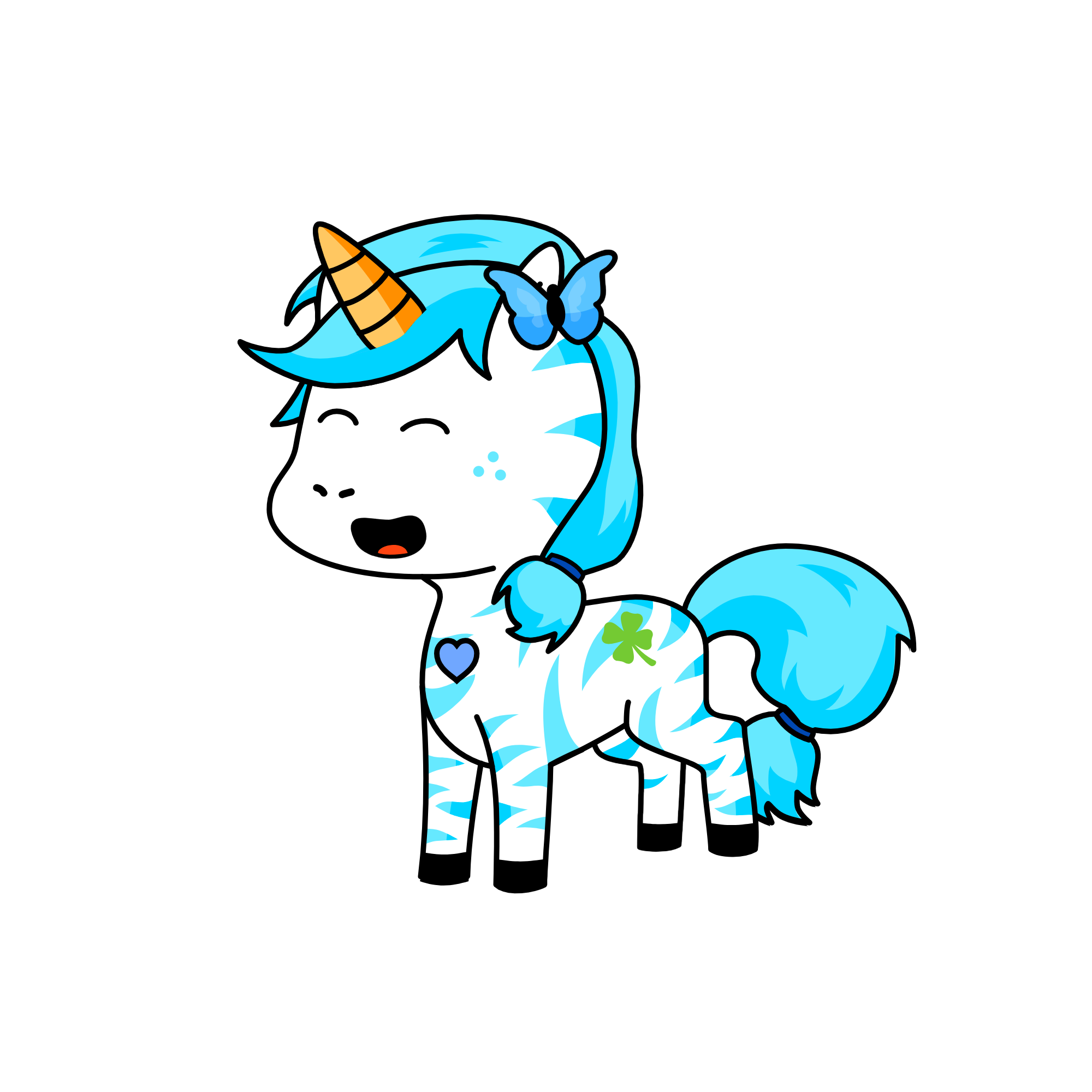 Blue, the unicorn