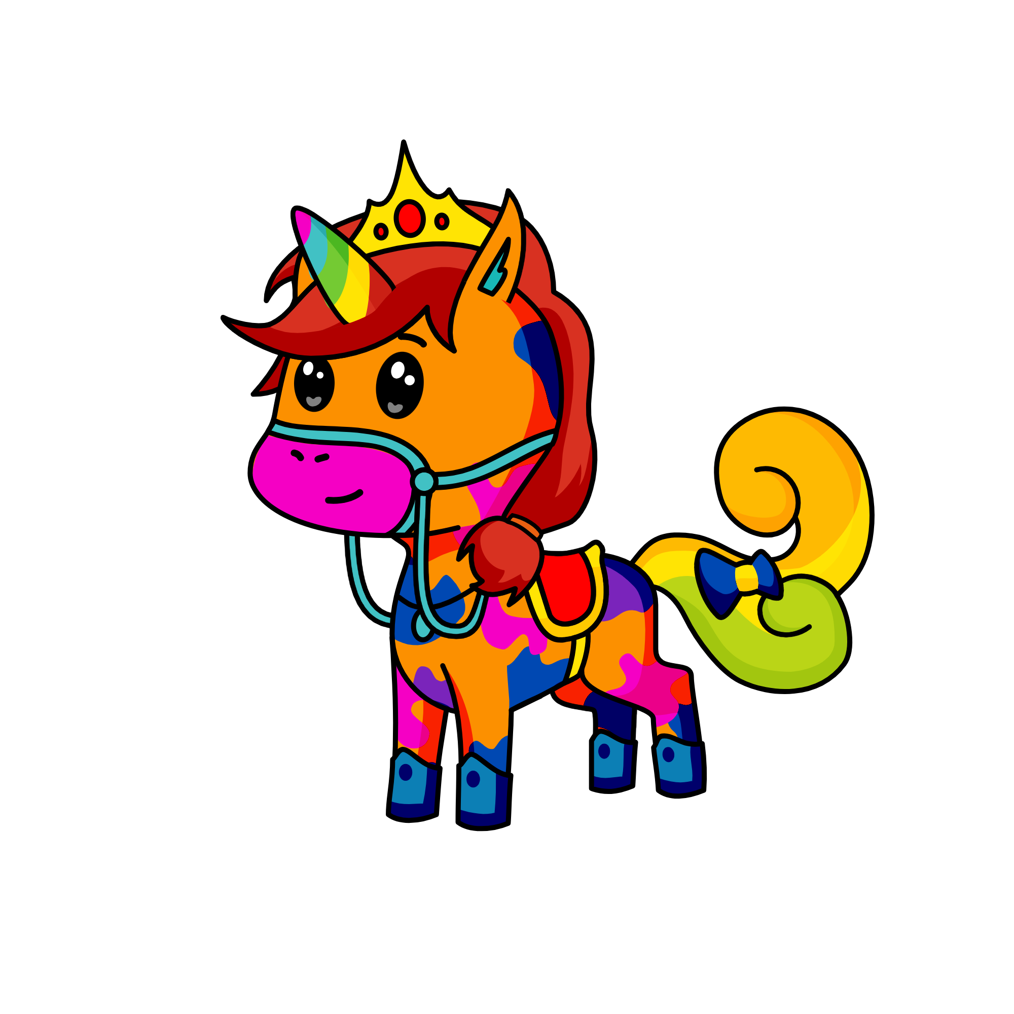Rainbow Queen, the unicorn
