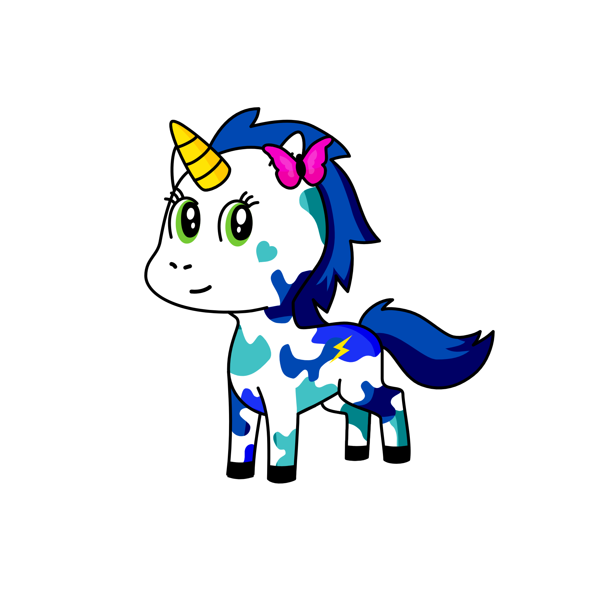Blu, the unicorn