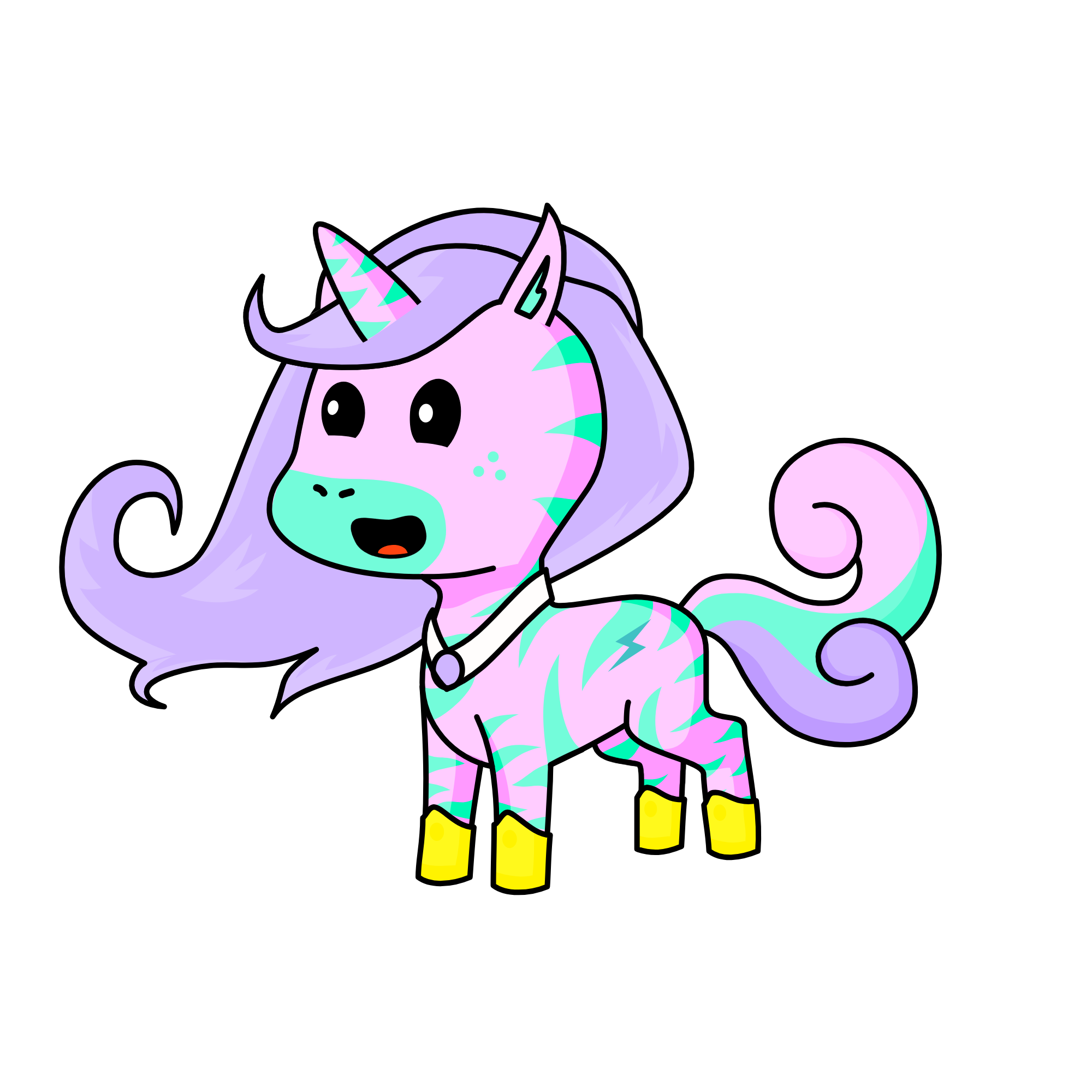 Fuzzball, the unicorn