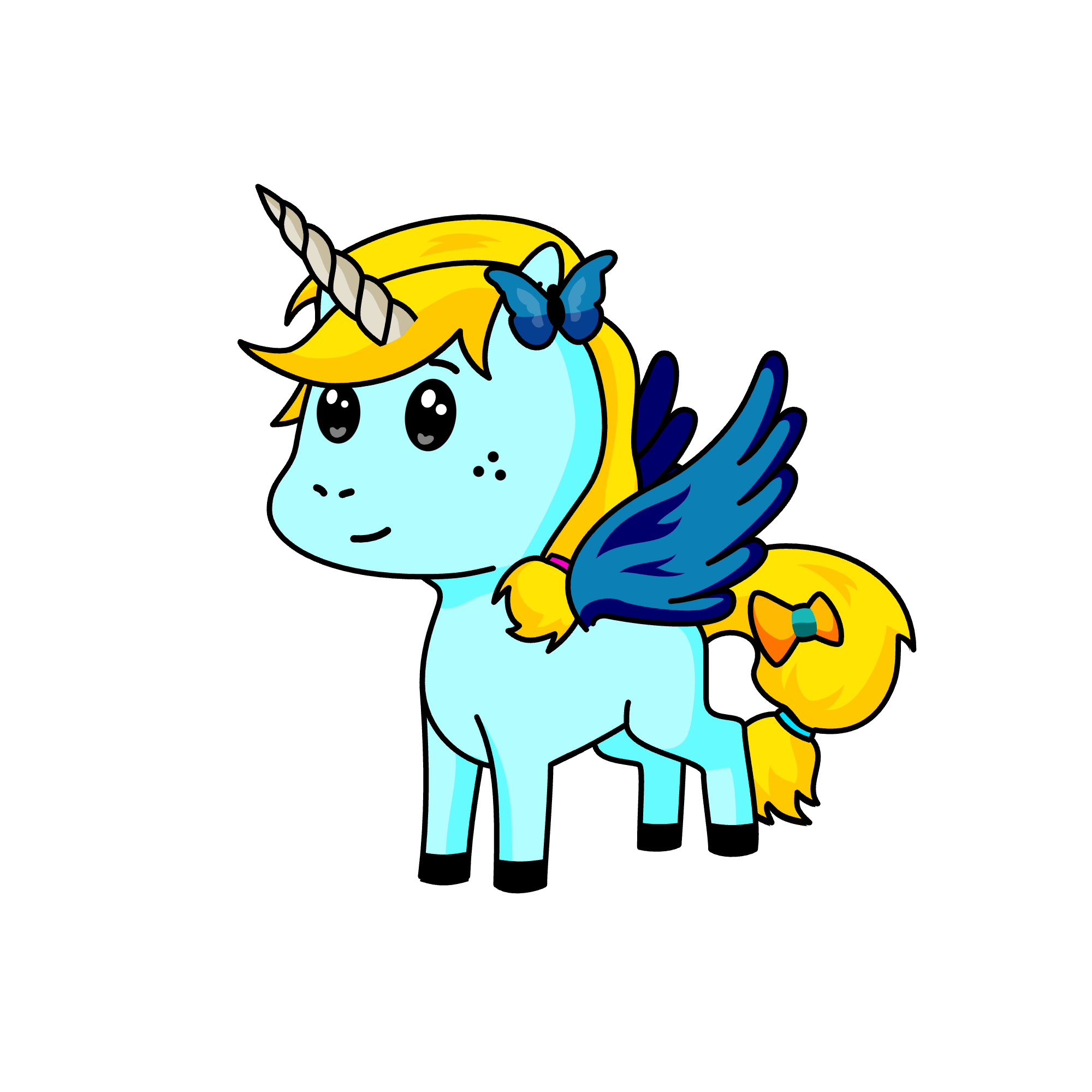 Blueturfly, the unicorn