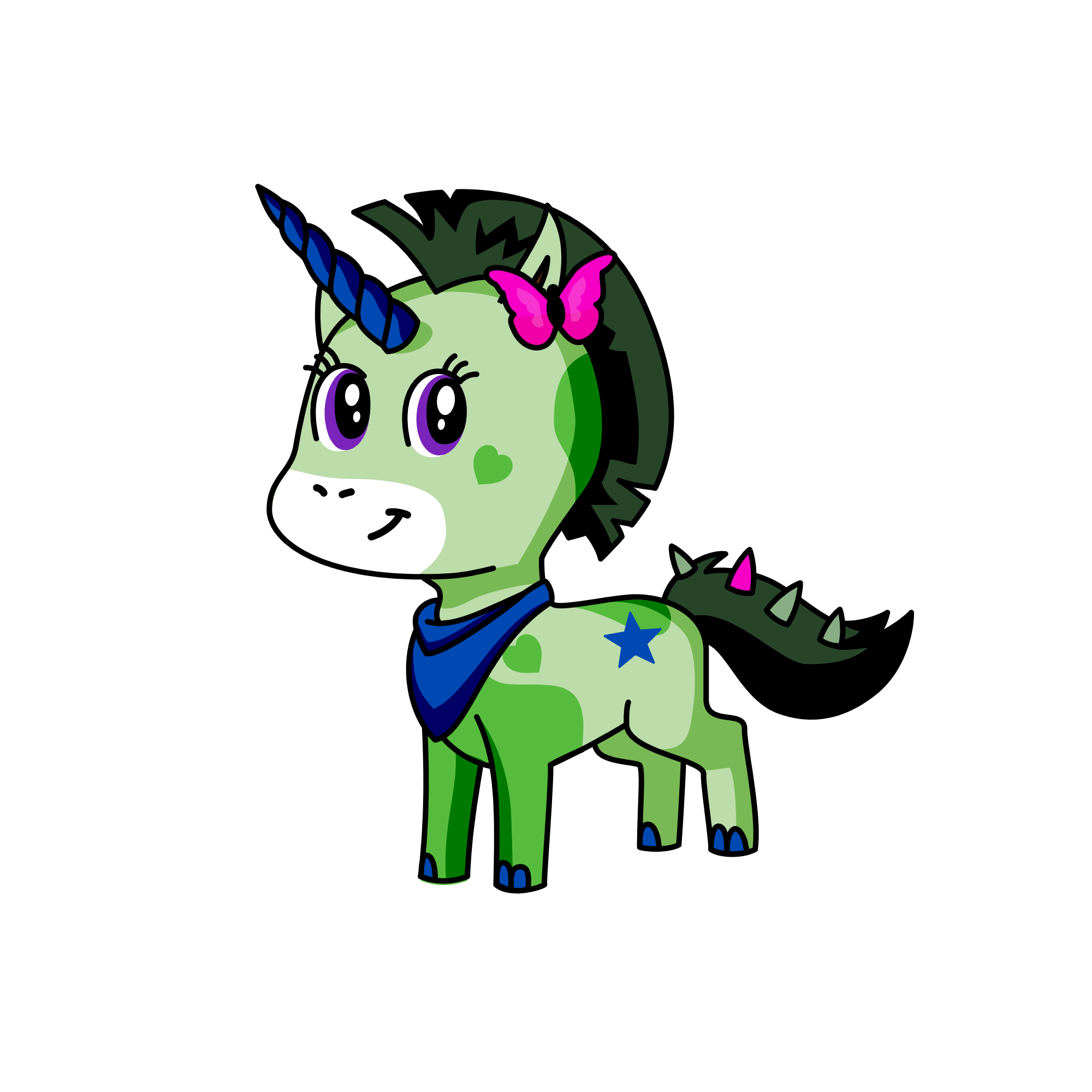 Rachel, butterfly lover, the unicorn