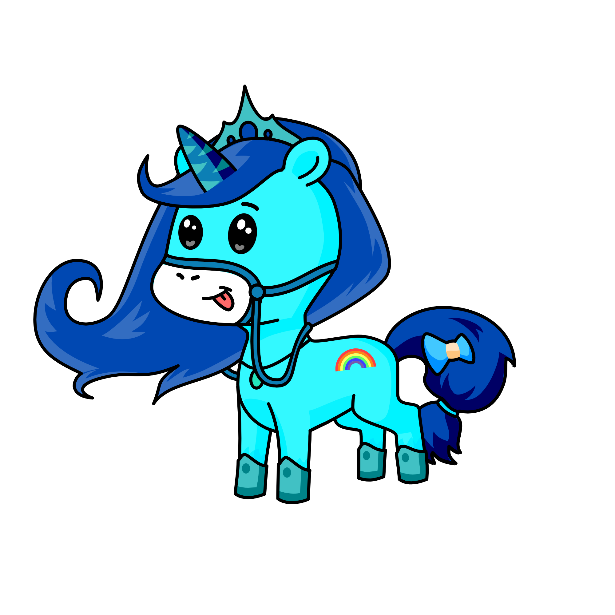 Blue Cute, the unicorn